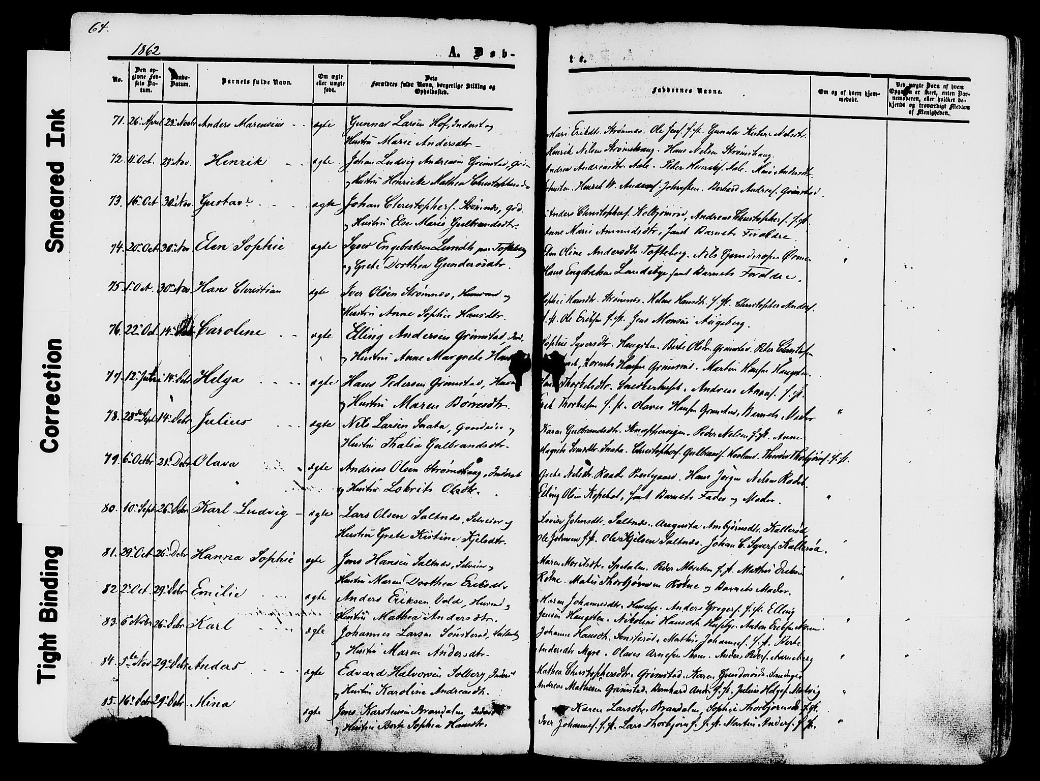 Råde prestekontor kirkebøker, AV/SAO-A-2009/F/Fa/L0006: Parish register (official) no. 6, 1854-1877, p. 64