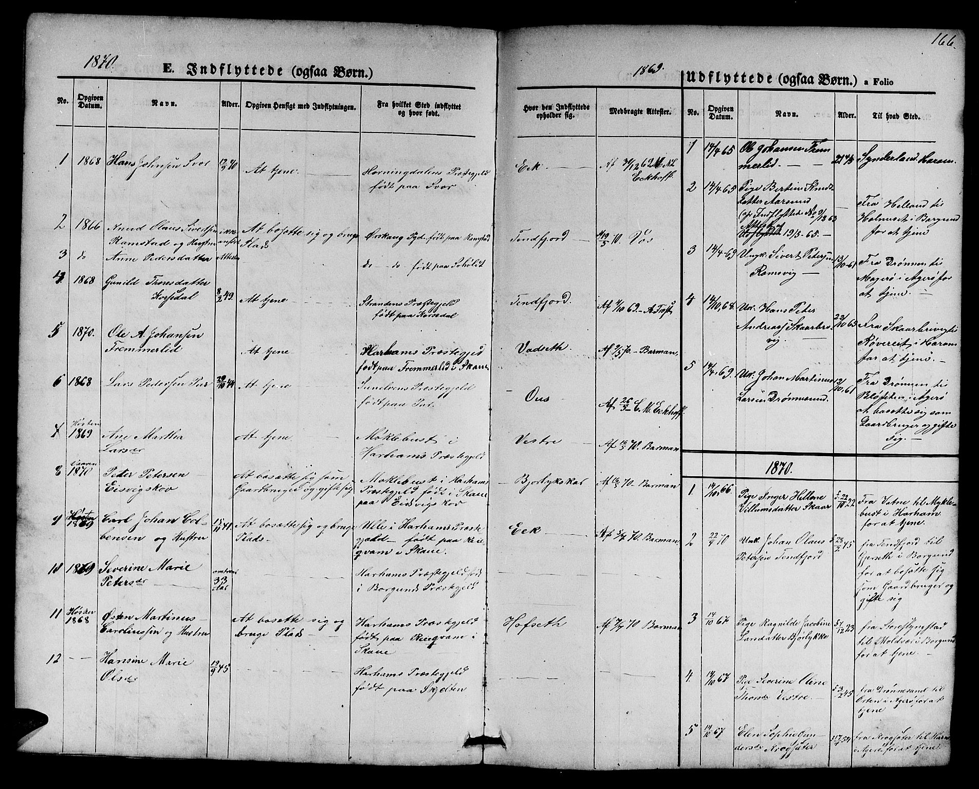 Ministerialprotokoller, klokkerbøker og fødselsregistre - Møre og Romsdal, AV/SAT-A-1454/525/L0375: Parish register (copy) no. 525C01, 1865-1879, p. 166