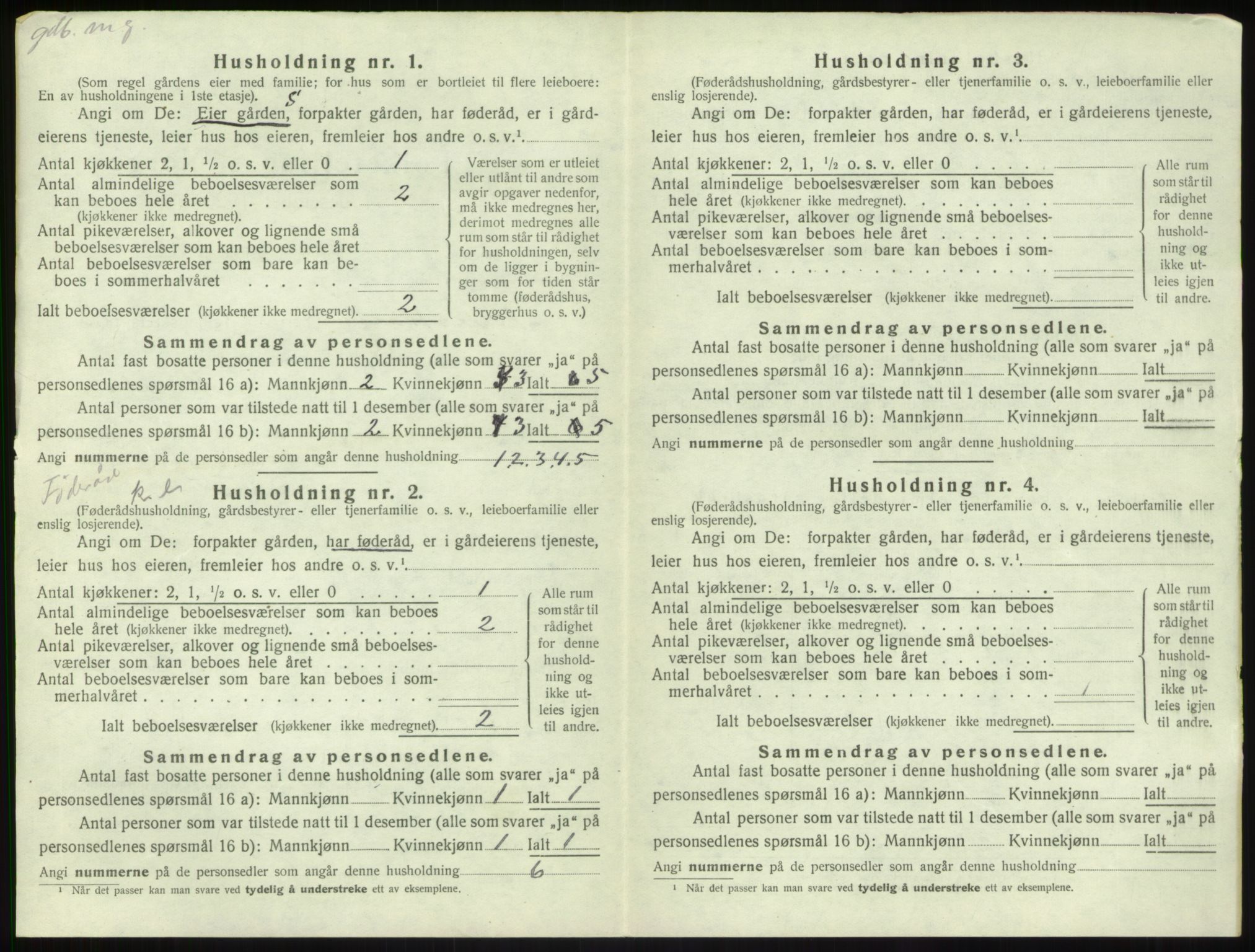 SAB, 1920 census for Balestrand, 1920, p. 333