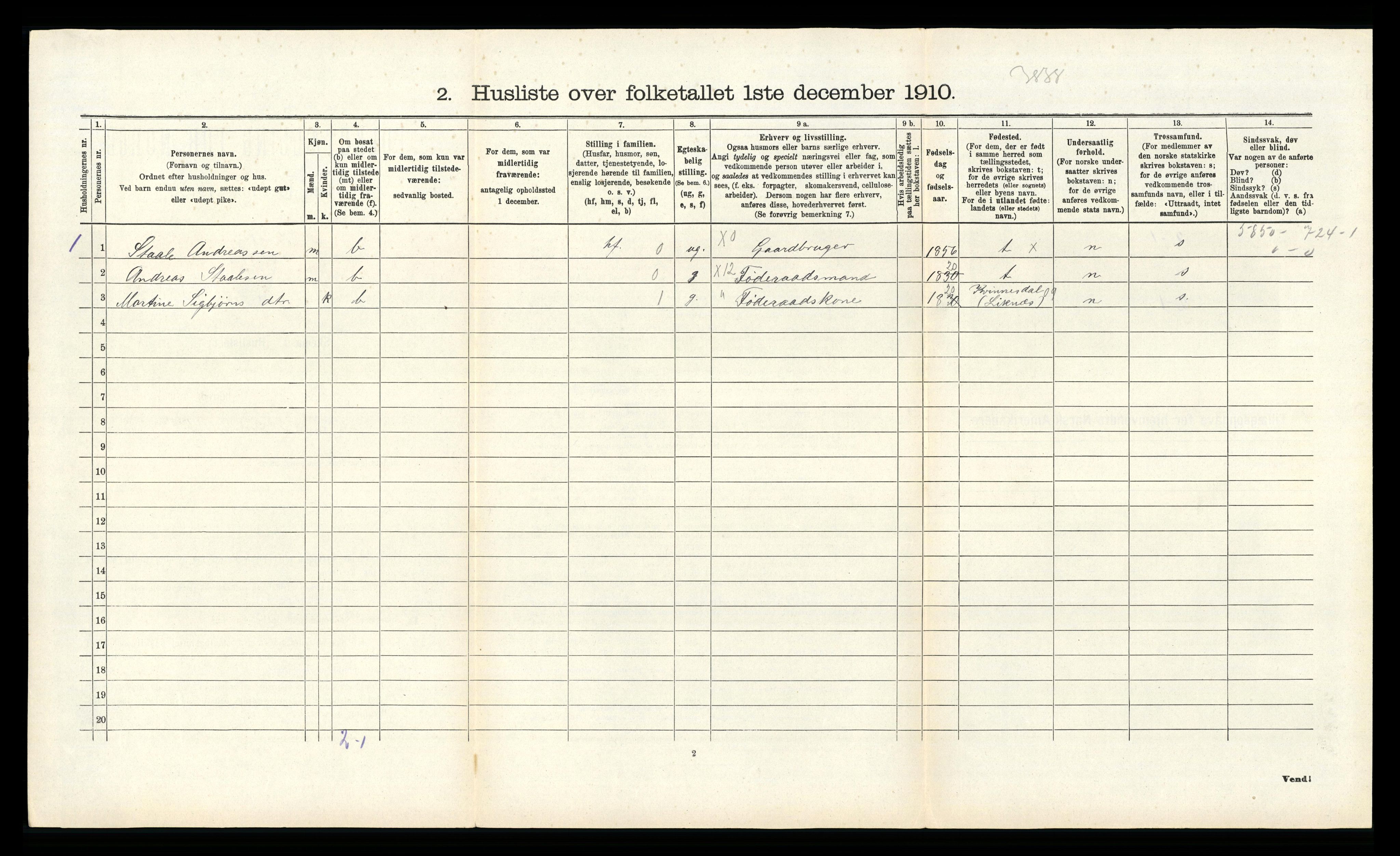 RA, 1910 census for Gyland, 1910, p. 295