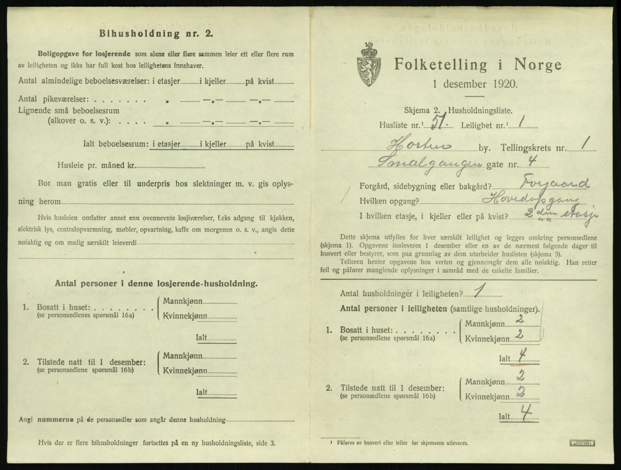 SAKO, 1920 census for Horten, 1920, p. 3135