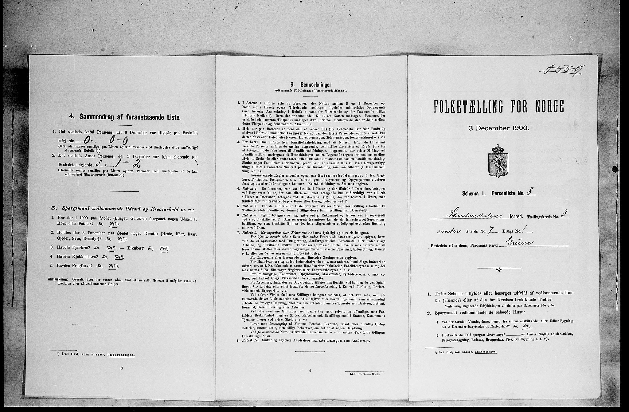 SAH, 1900 census for Stor-Elvdal, 1900, p. 292