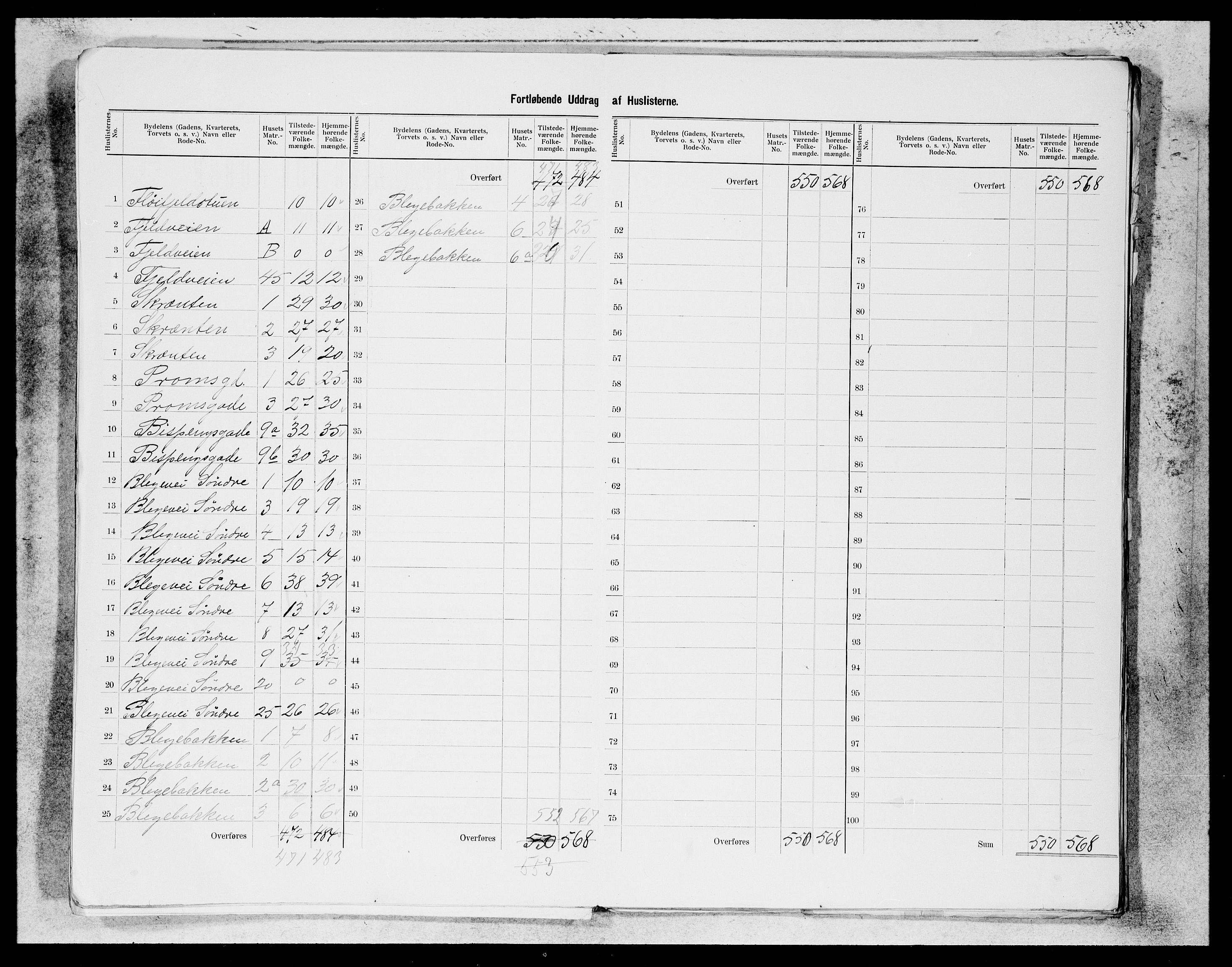 SAB, 1900 census for Bergen, 1900, p. 99