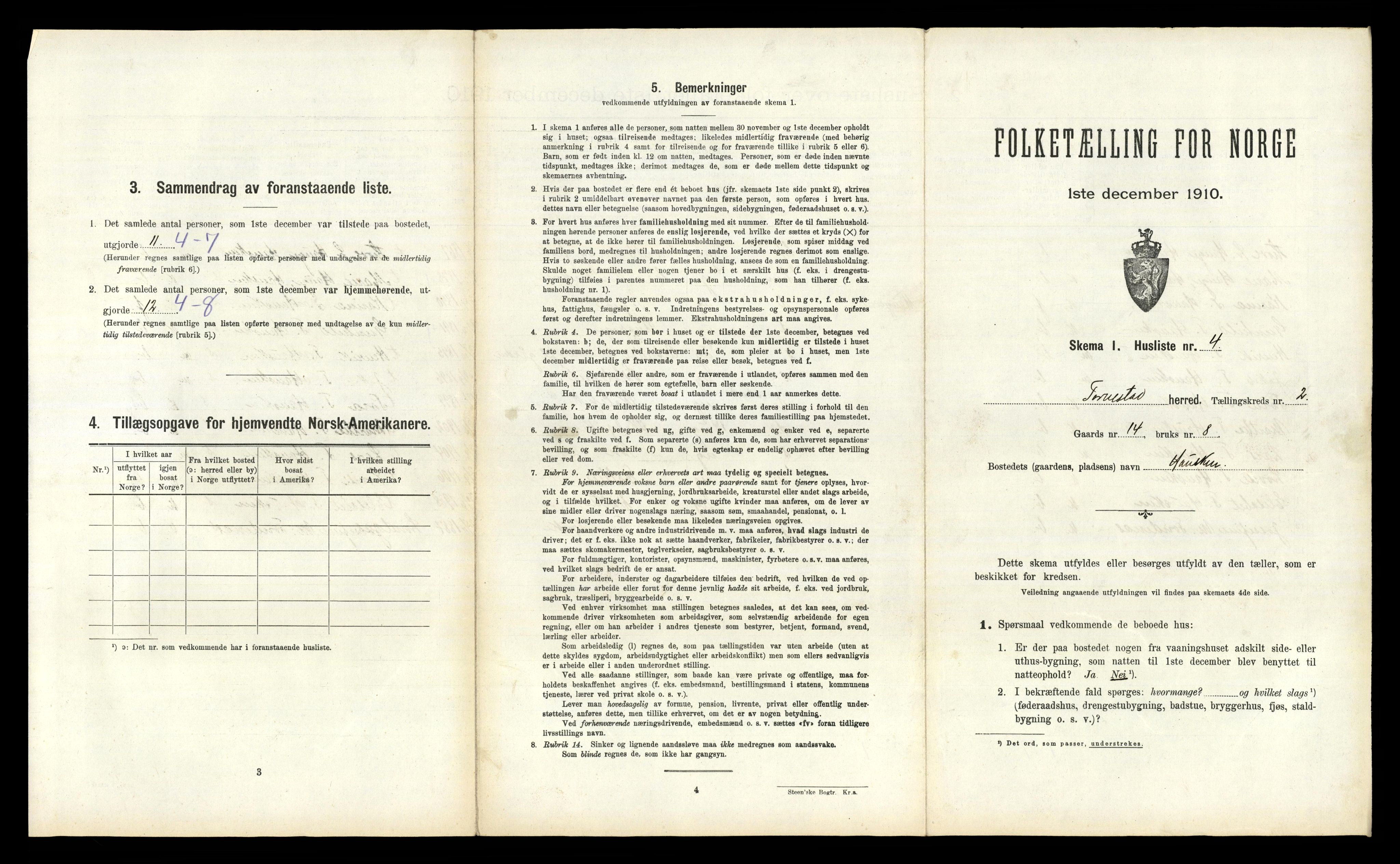 RA, 1910 census for Torvastad, 1910, p. 281