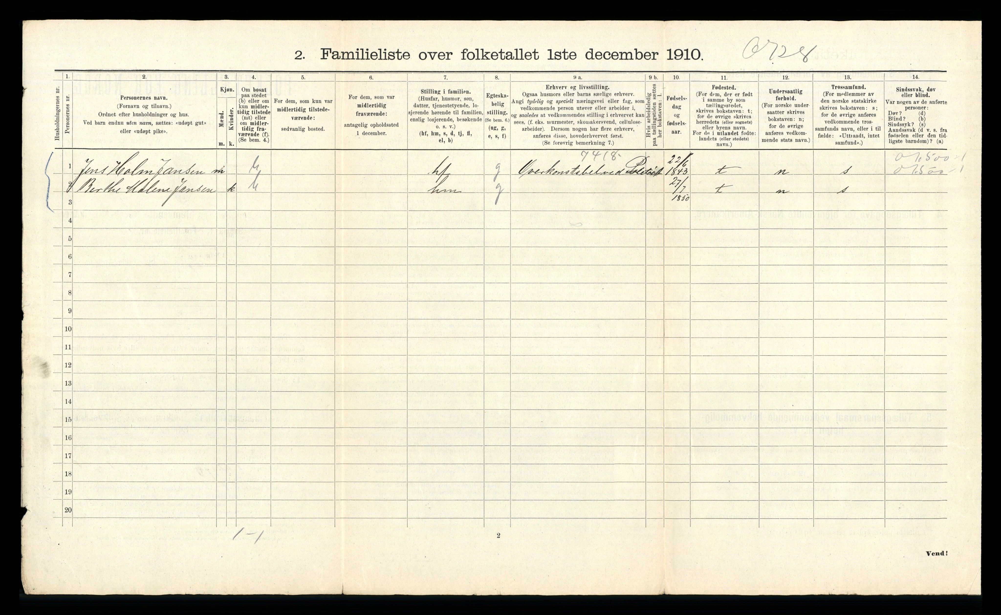 RA, 1910 census for Bergen, 1910, p. 35020