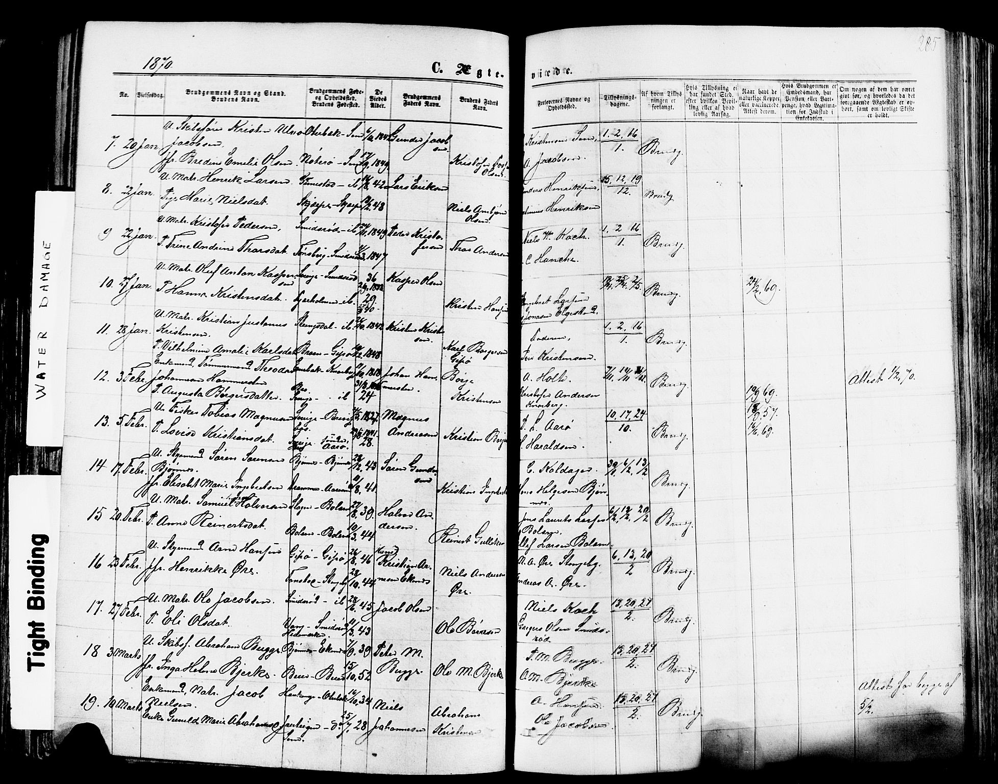 Nøtterøy kirkebøker, AV/SAKO-A-354/F/Fa/L0007: Parish register (official) no. I 7, 1865-1877, p. 285