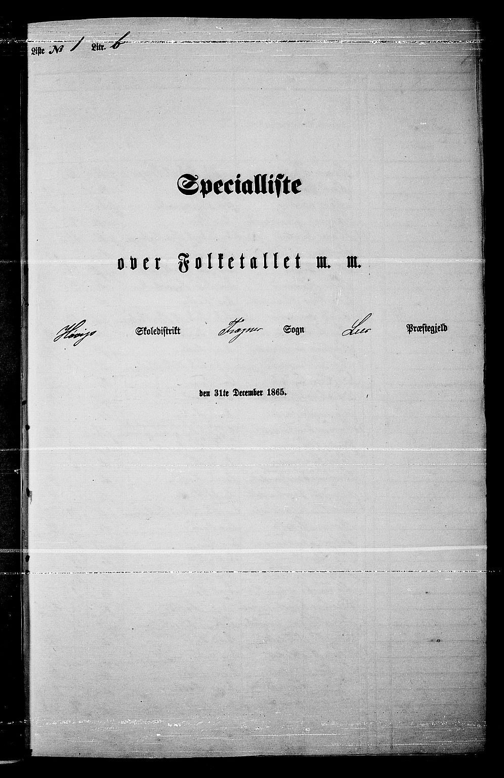 RA, 1865 census for Lier, 1865, p. 29