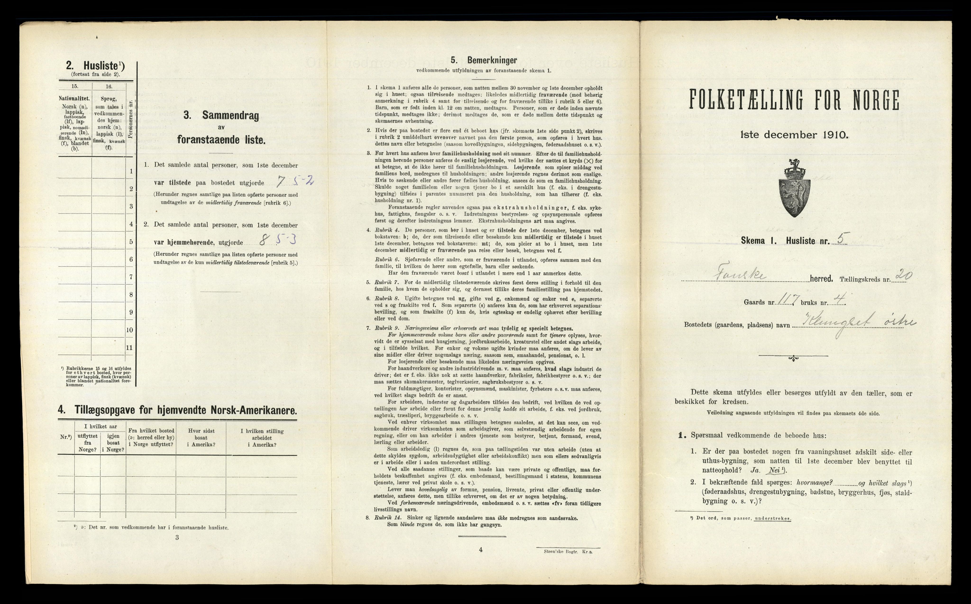 RA, 1910 census for Fauske, 1910, p. 1302