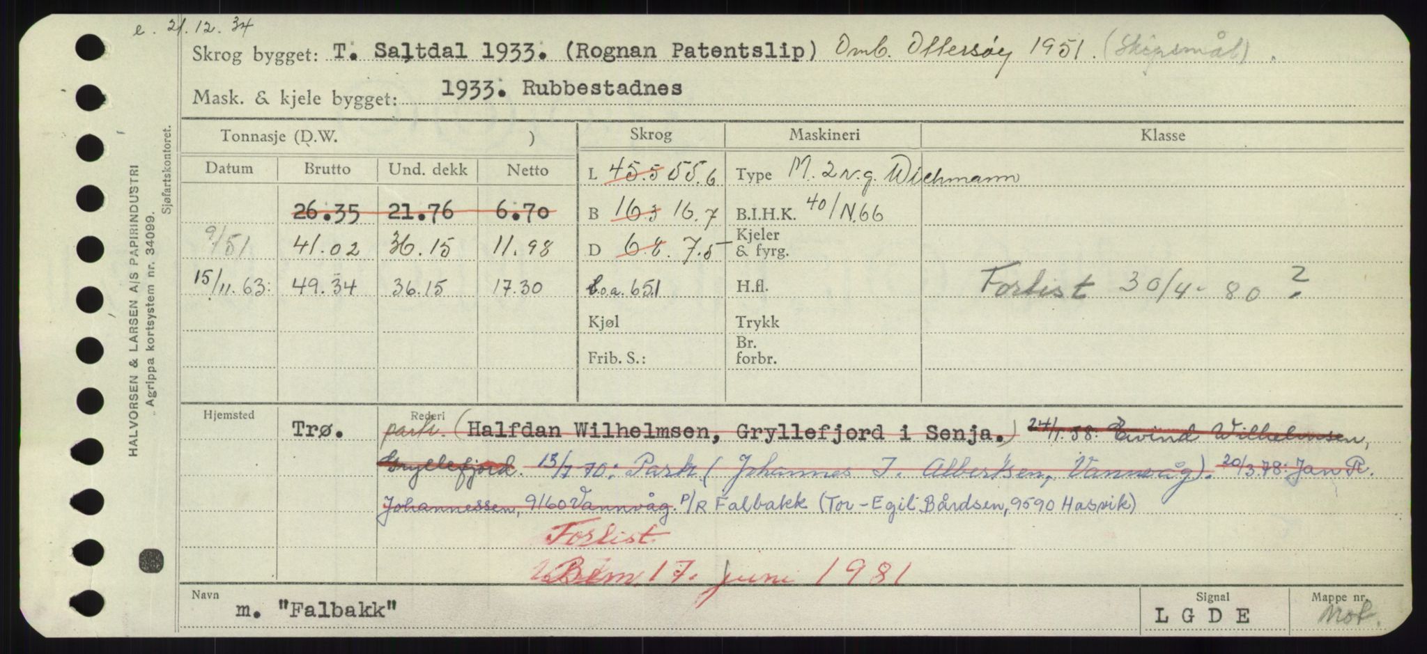 Sjøfartsdirektoratet med forløpere, Skipsmålingen, RA/S-1627/H/Hd/L0010: Fartøy, F-Fjø, p. 61