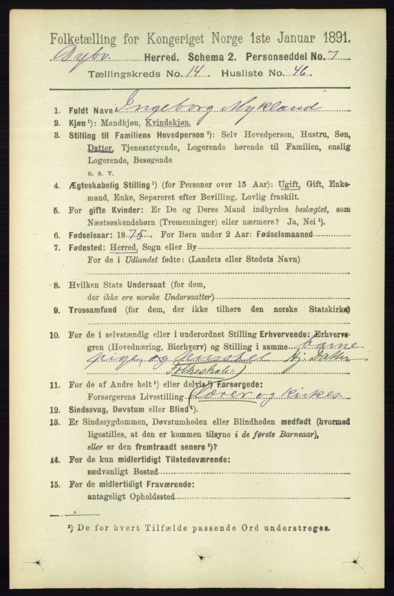 RA, 1891 census for 0915 Dypvåg, 1891, p. 6002