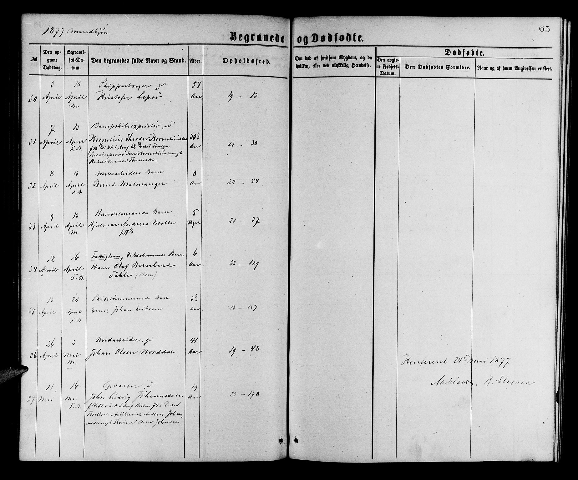 Korskirken sokneprestembete, AV/SAB-A-76101/H/Hab: Parish register (copy) no. E 3, 1871-1883, p. 65