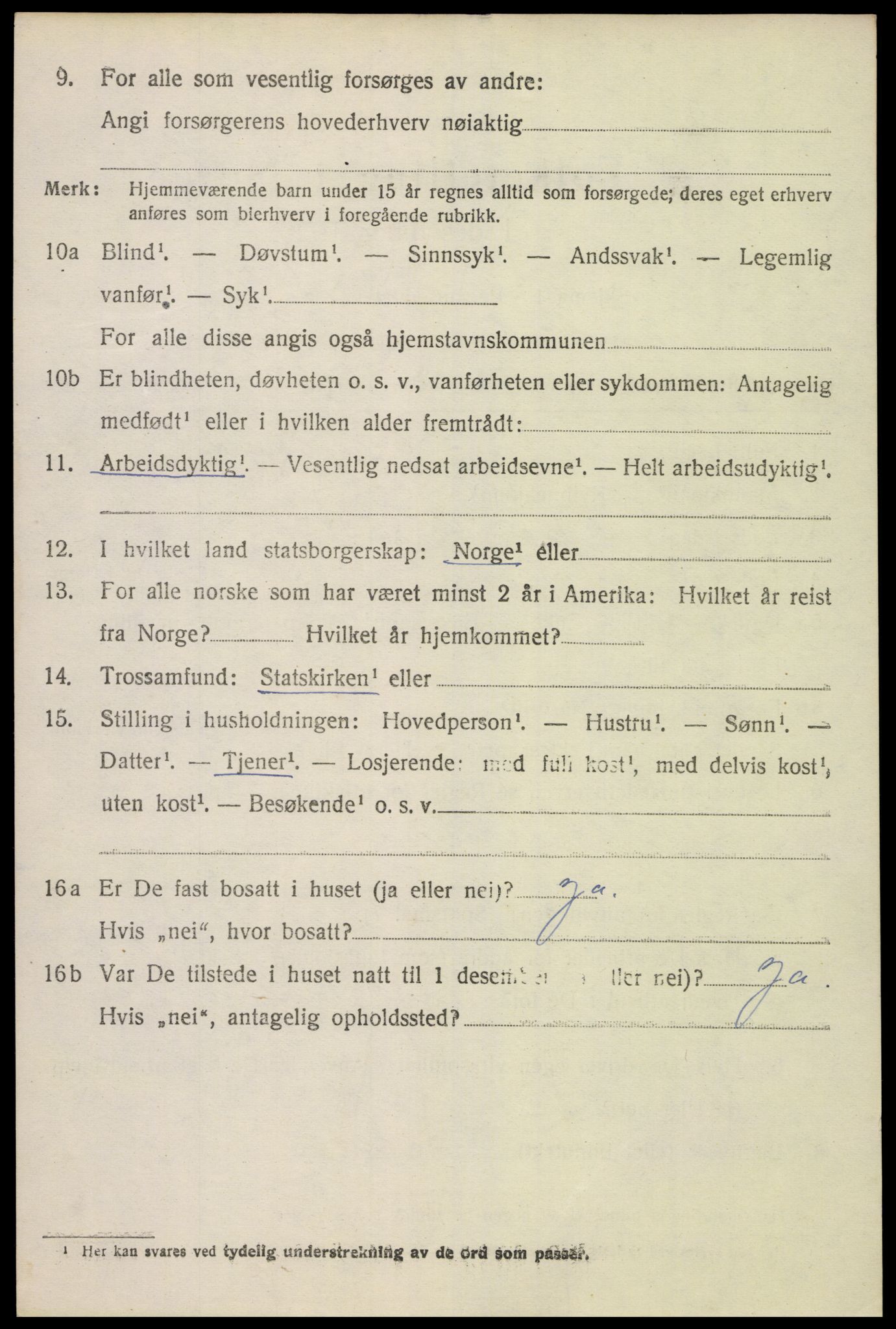 SAK, 1920 census for Vigmostad, 1920, p. 1134