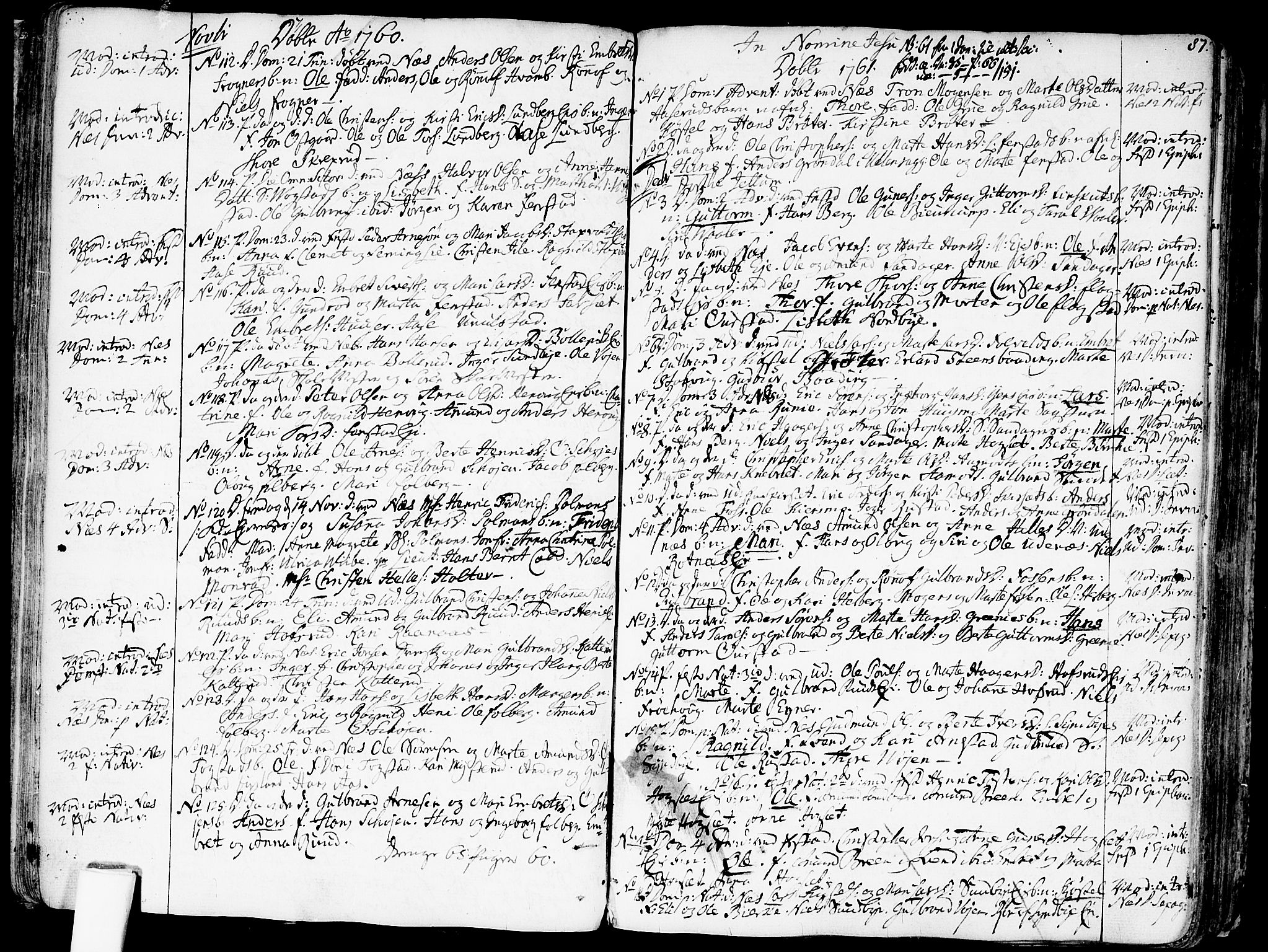 Nes prestekontor Kirkebøker, SAO/A-10410/F/Fa/L0003: Parish register (official) no. I 3, 1734-1781, p. 87