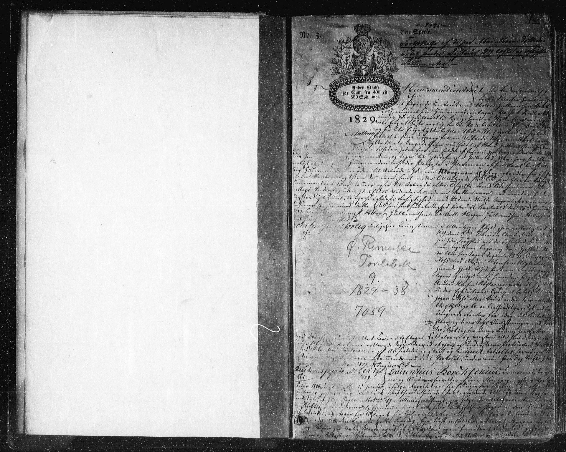 Øvre Romerike sorenskriveri, SAO/A-10649/G/Gb/L0008: Mortgage book no. 8, 1829-1838, p. 1