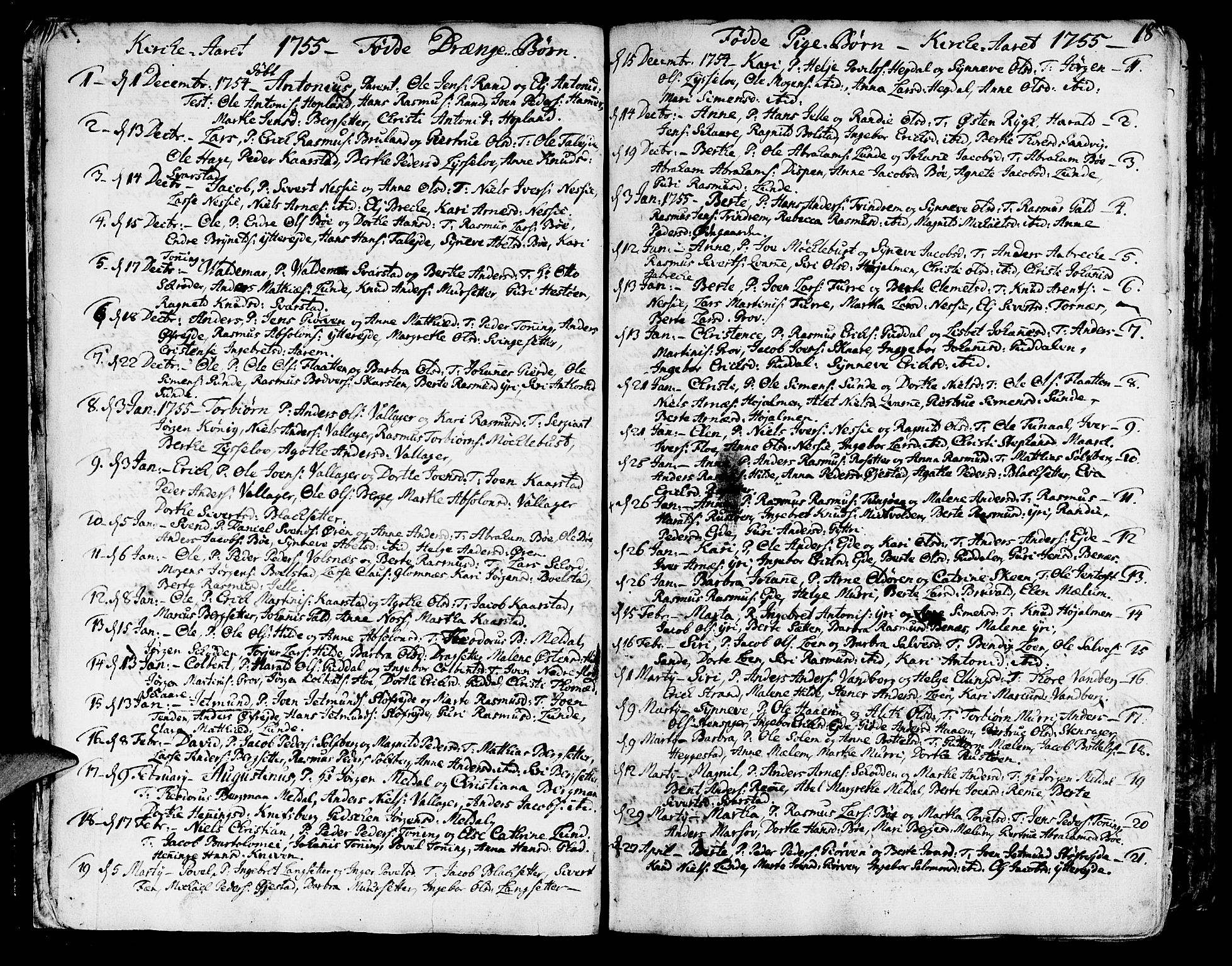 Innvik sokneprestembete, SAB/A-80501: Parish register (official) no. A 1, 1750-1816, p. 18