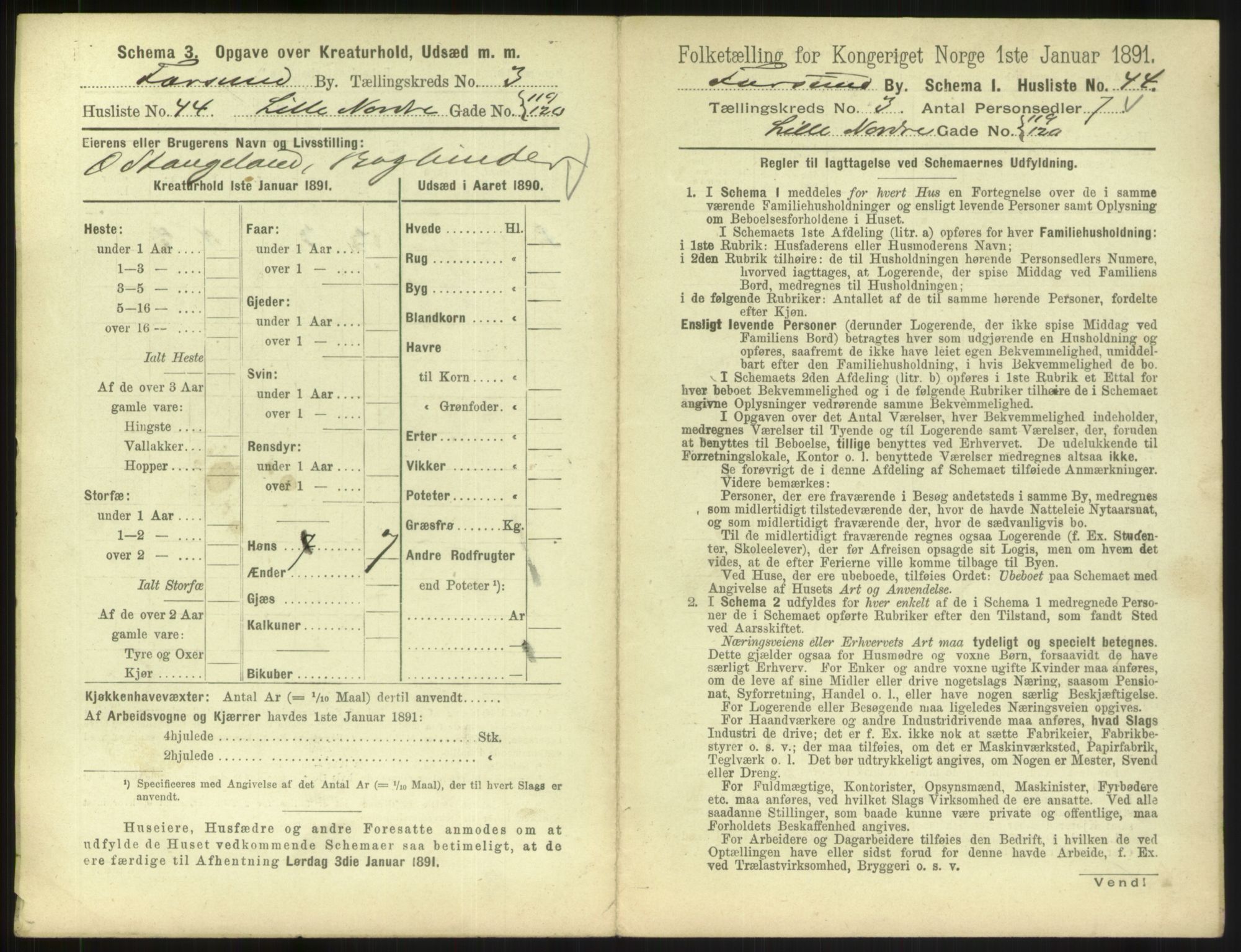 RA, 1891 census for 1003 Farsund, 1891, p. 322