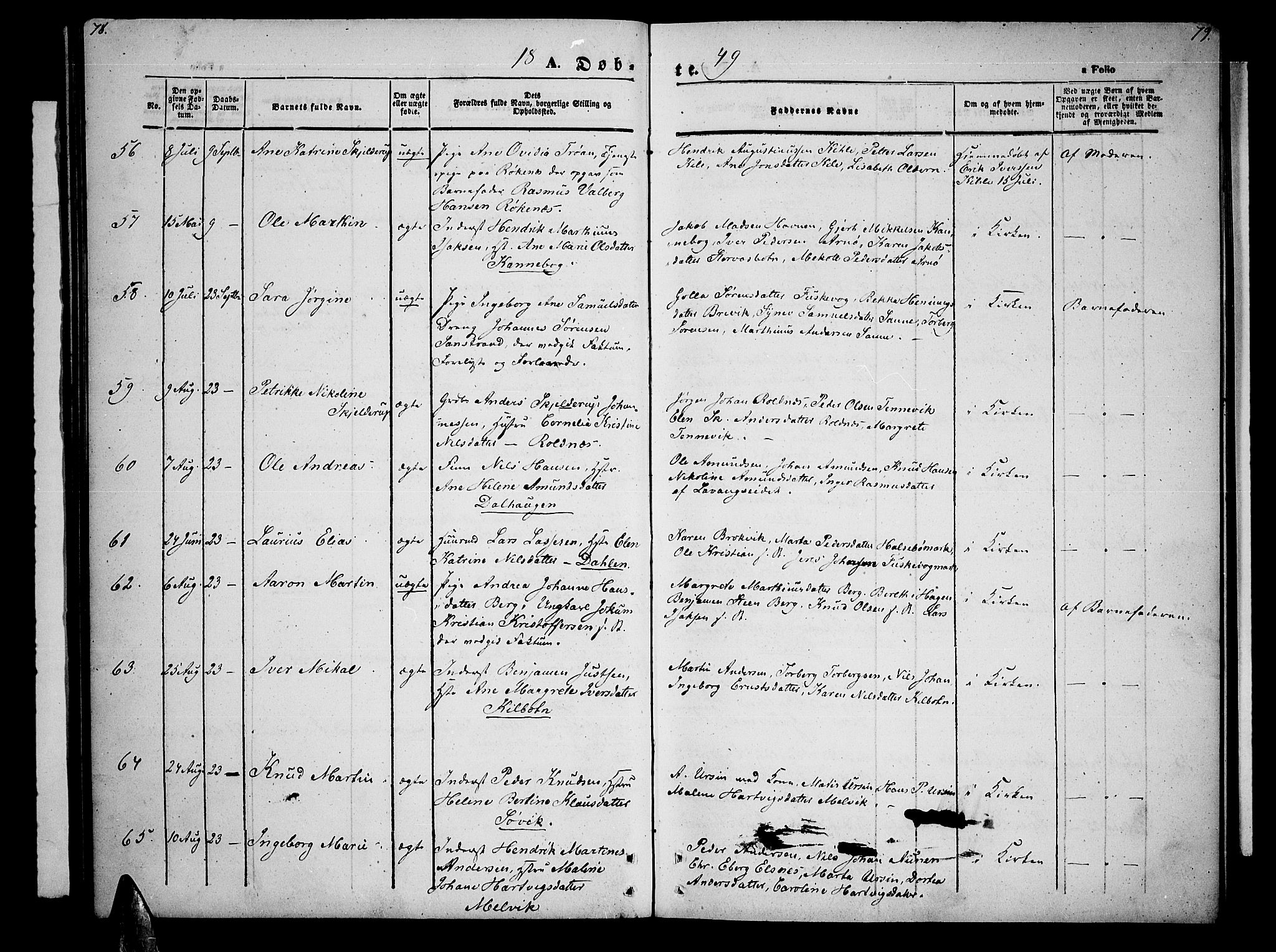 Trondenes sokneprestkontor, SATØ/S-1319/H/Hb/L0006klokker: Parish register (copy) no. 6, 1845-1855, p. 78-79