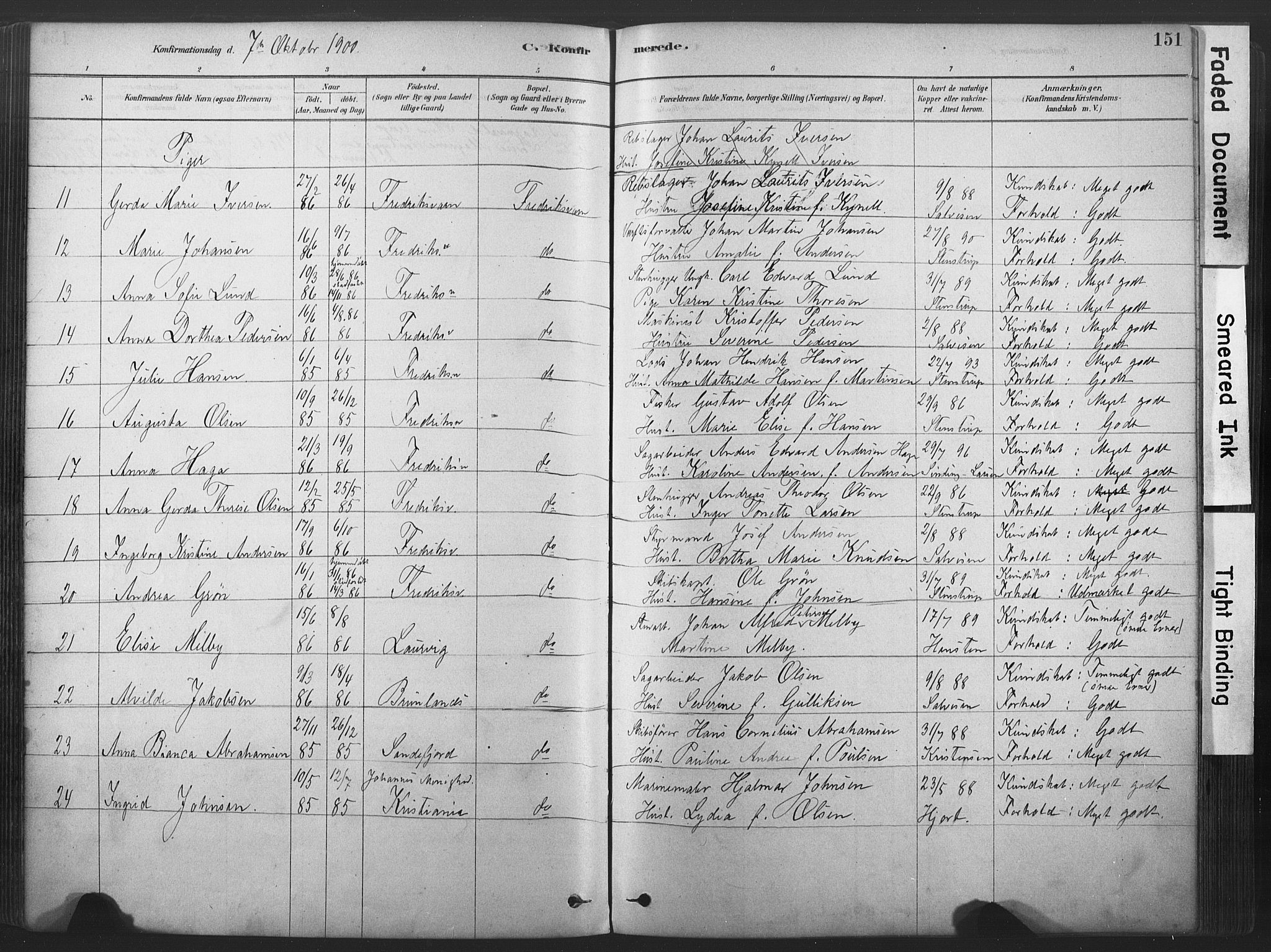 Stavern kirkebøker, AV/SAKO-A-318/F/Fa/L0008: Parish register (official) no. 8, 1878-1905, p. 151