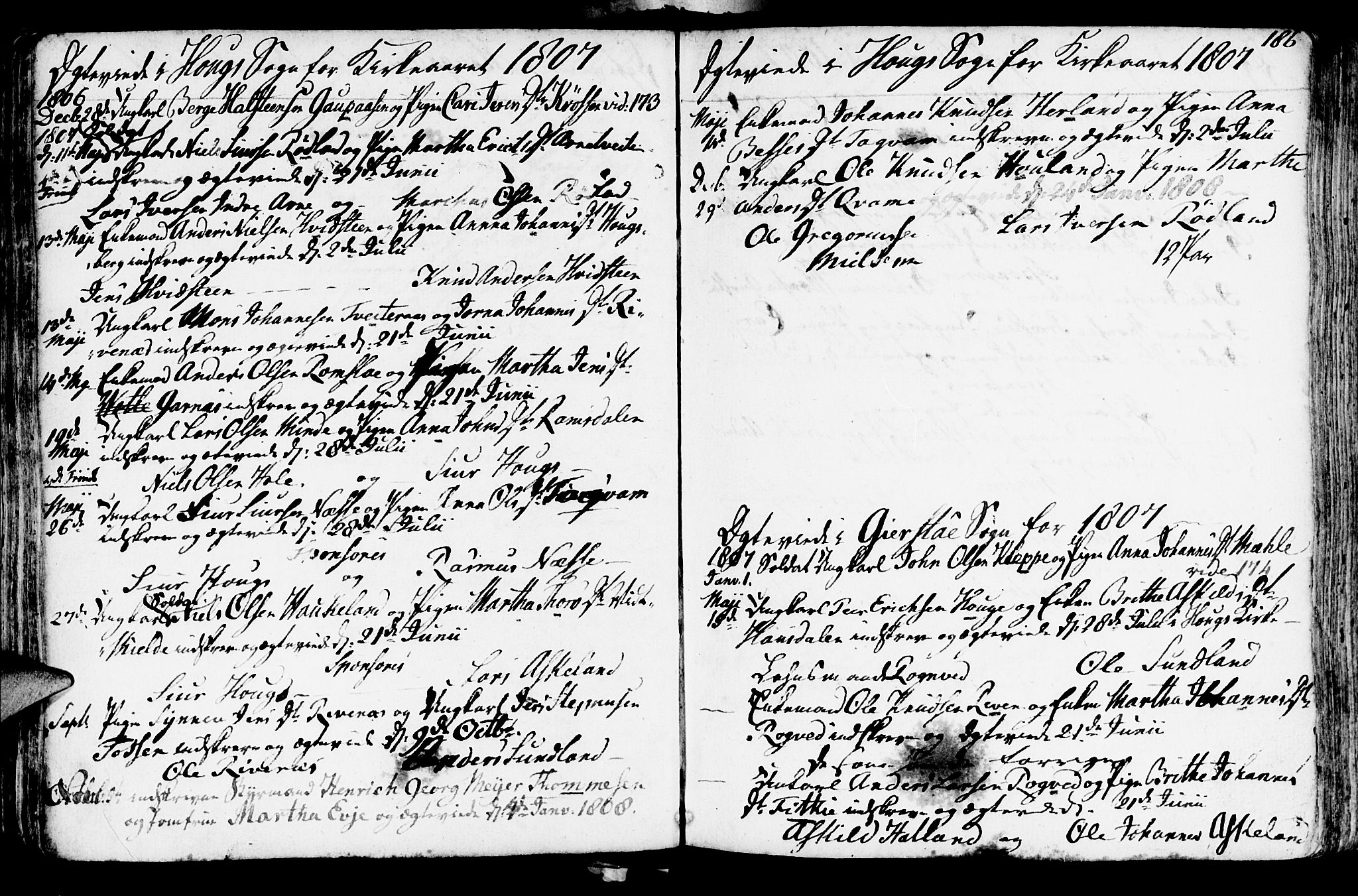 Haus sokneprestembete, AV/SAB-A-75601/H/Haa: Parish register (official) no. A 11, 1796-1816, p. 186