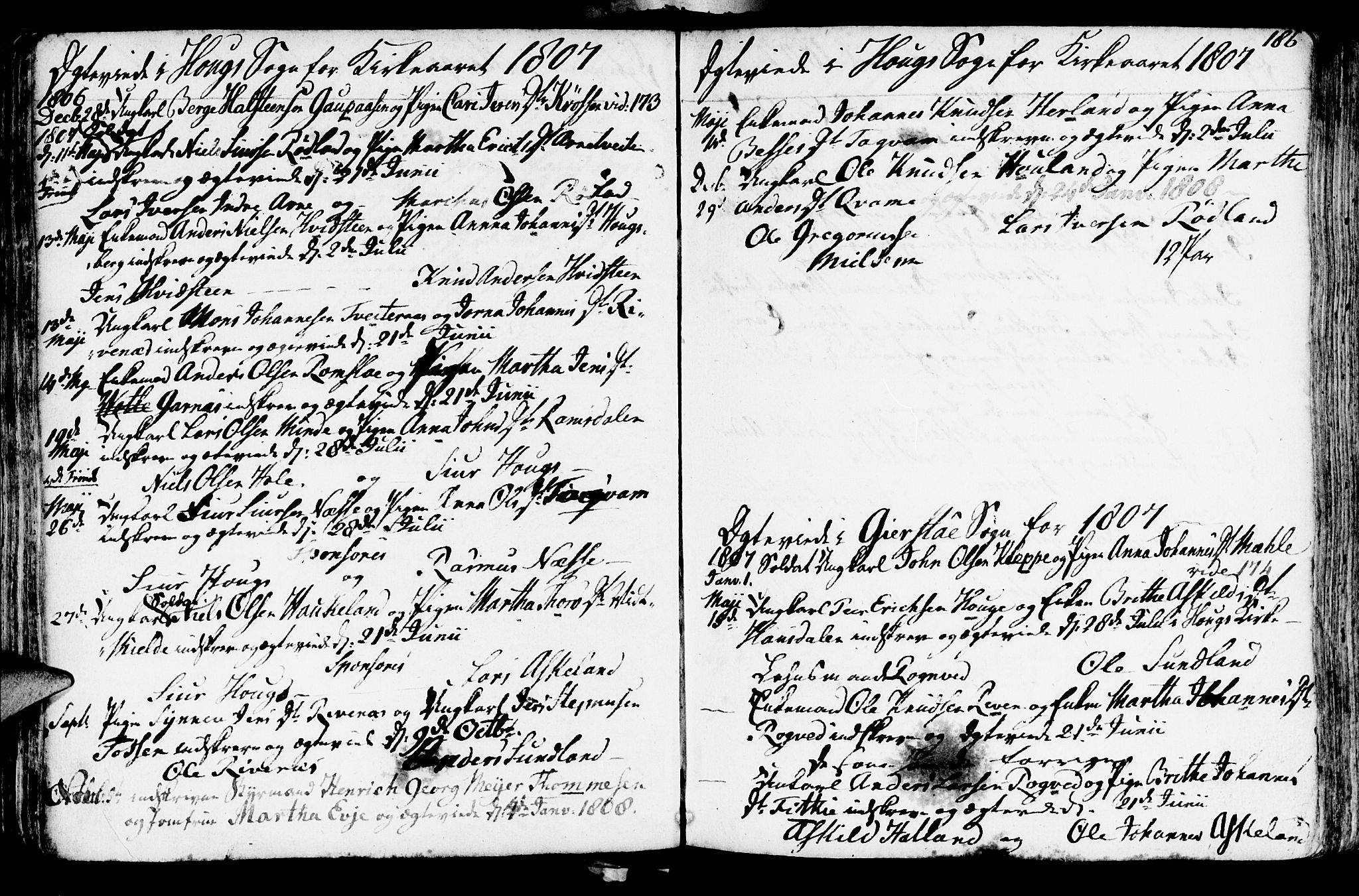 Haus sokneprestembete, SAB/A-75601/H/Haa: Parish register (official) no. A 11, 1796-1816, p. 186