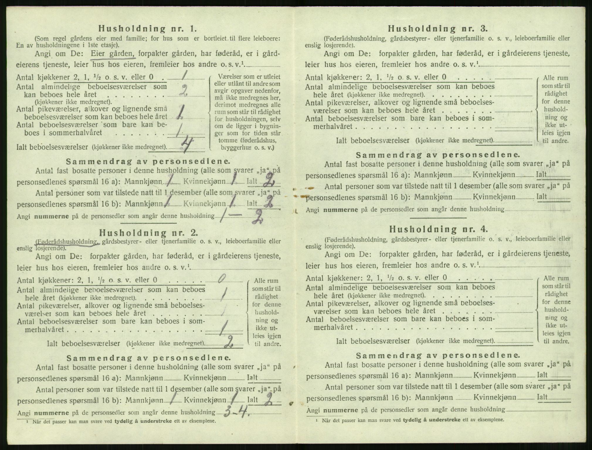 SAT, 1920 census for Sunnylven, 1920, p. 455