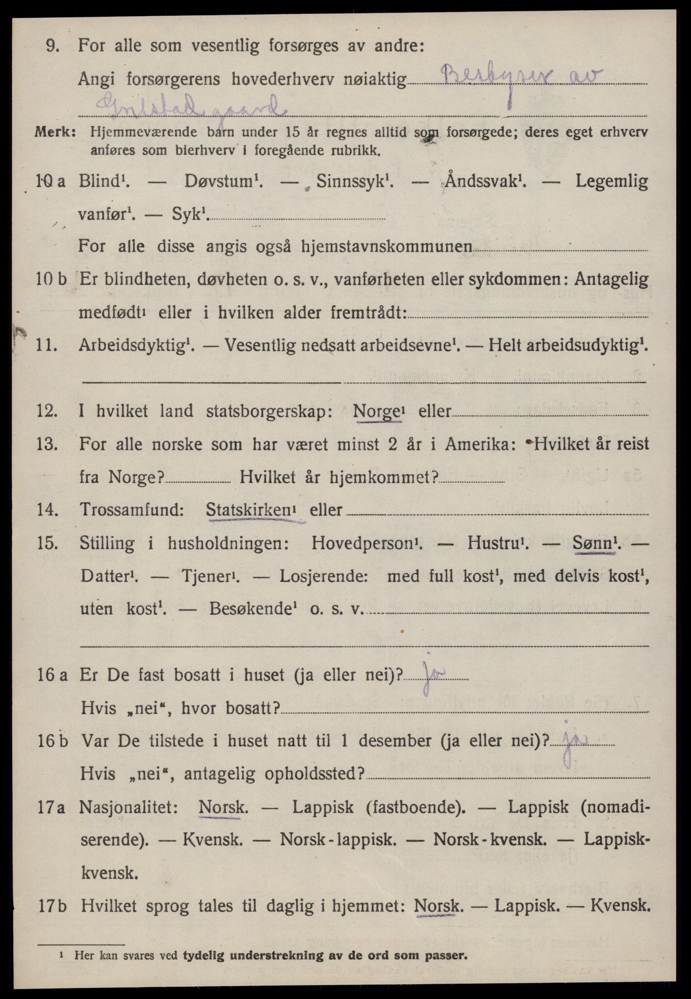 SAT, 1920 census for Strinda, 1920, p. 10277