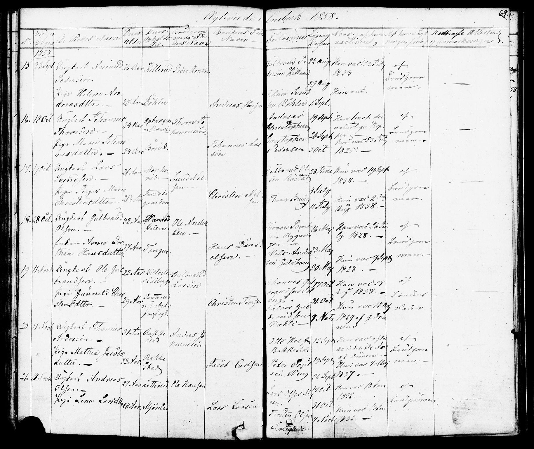 Enebakk prestekontor Kirkebøker, SAO/A-10171c/F/Fa/L0012: Parish register (official) no. I 12, 1832-1882, p. 69