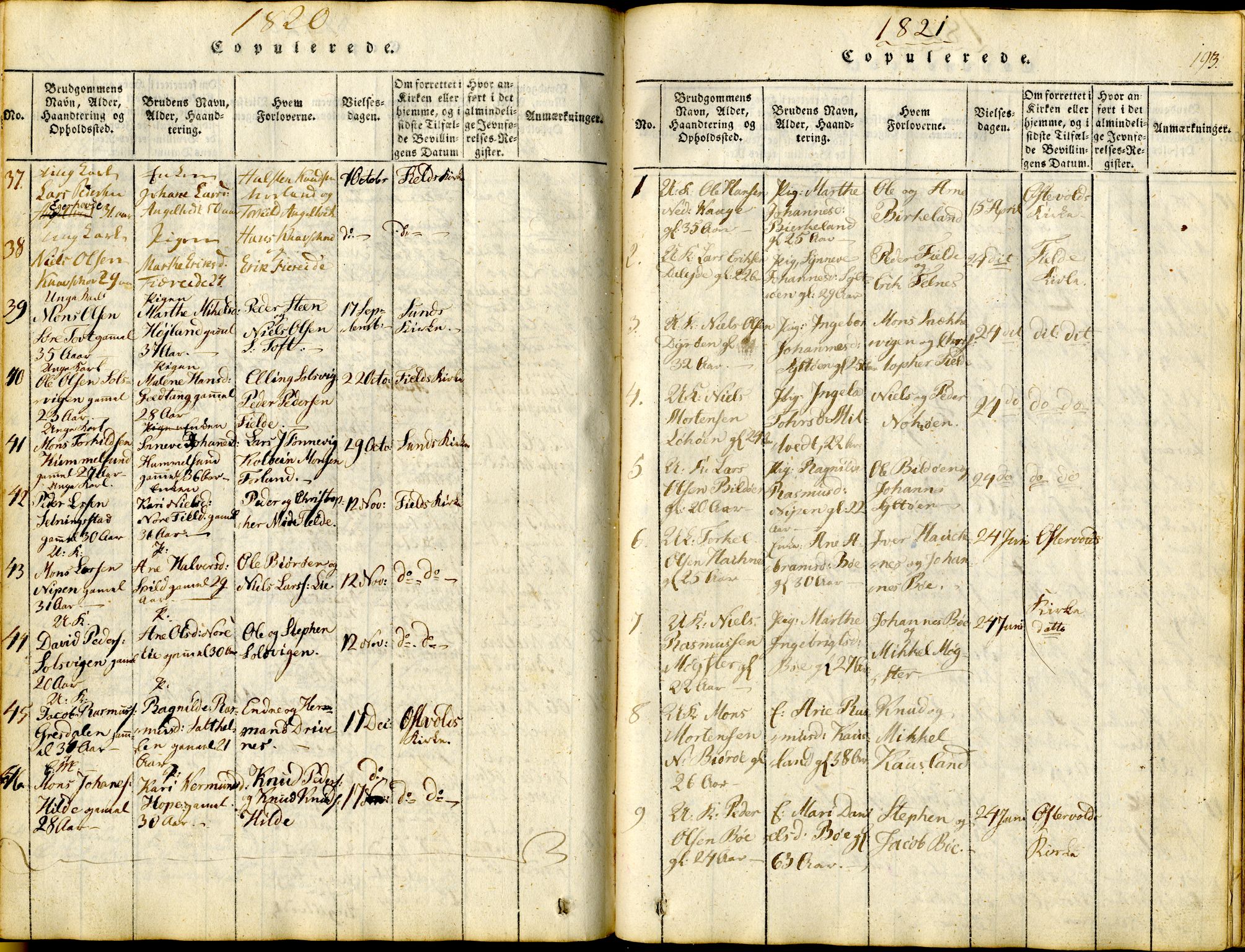 Sund sokneprestembete, AV/SAB-A-99930: Parish register (official) no. A 11, 1814-1825, p. 193