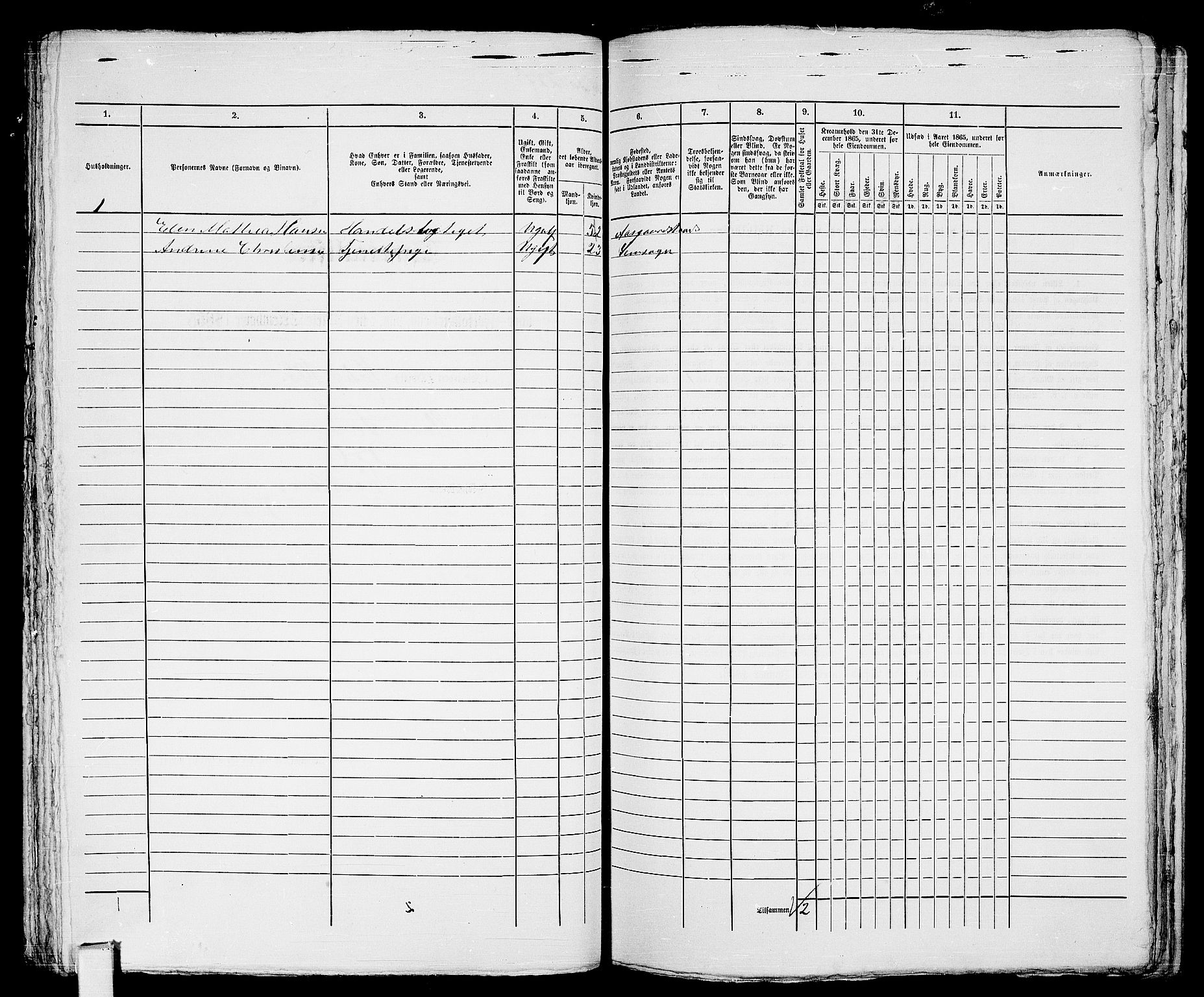 RA, 1865 census for Tønsberg, 1865, p. 492