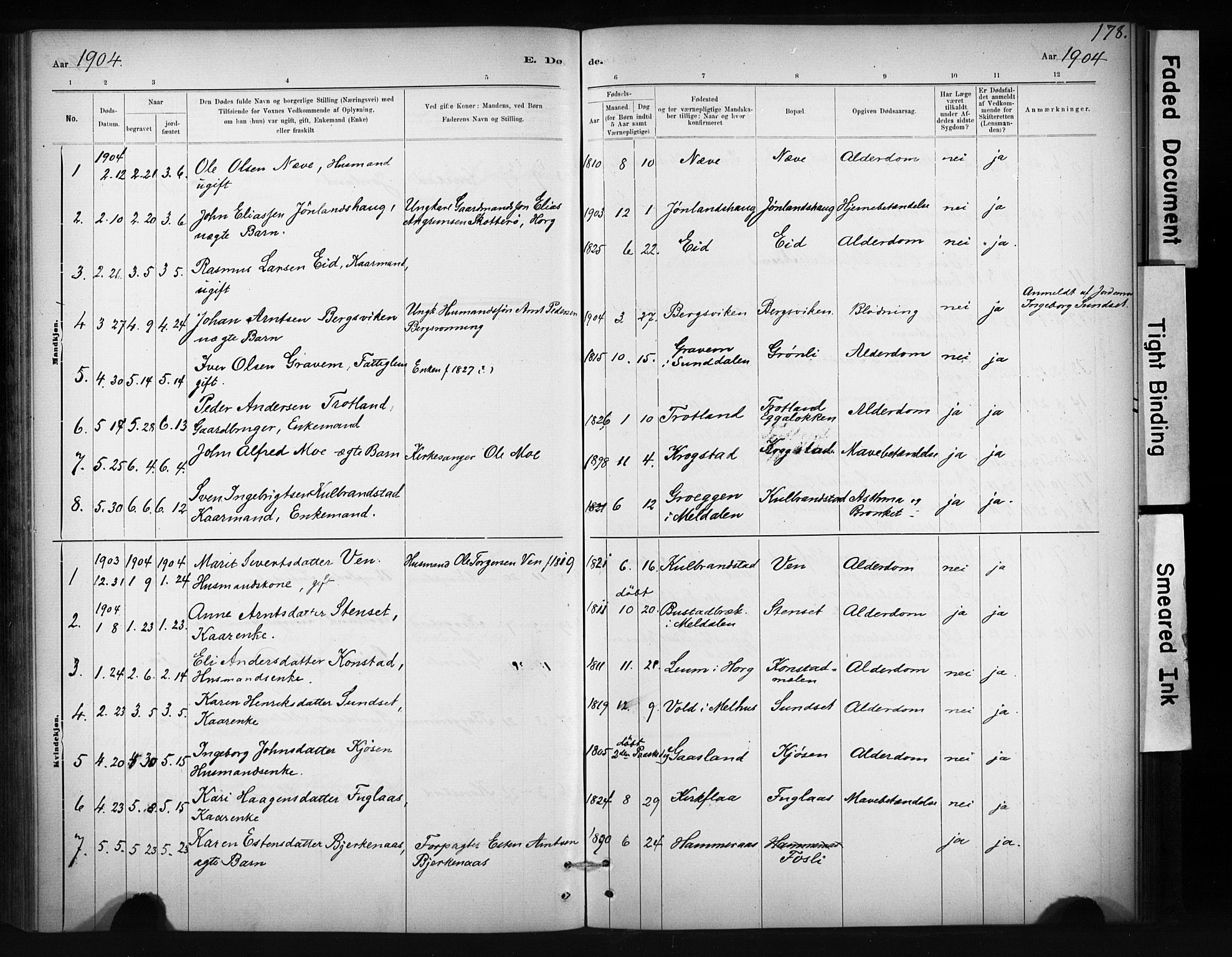 Ministerialprotokoller, klokkerbøker og fødselsregistre - Sør-Trøndelag, SAT/A-1456/694/L1127: Parish register (official) no. 694A01, 1887-1905, p. 178