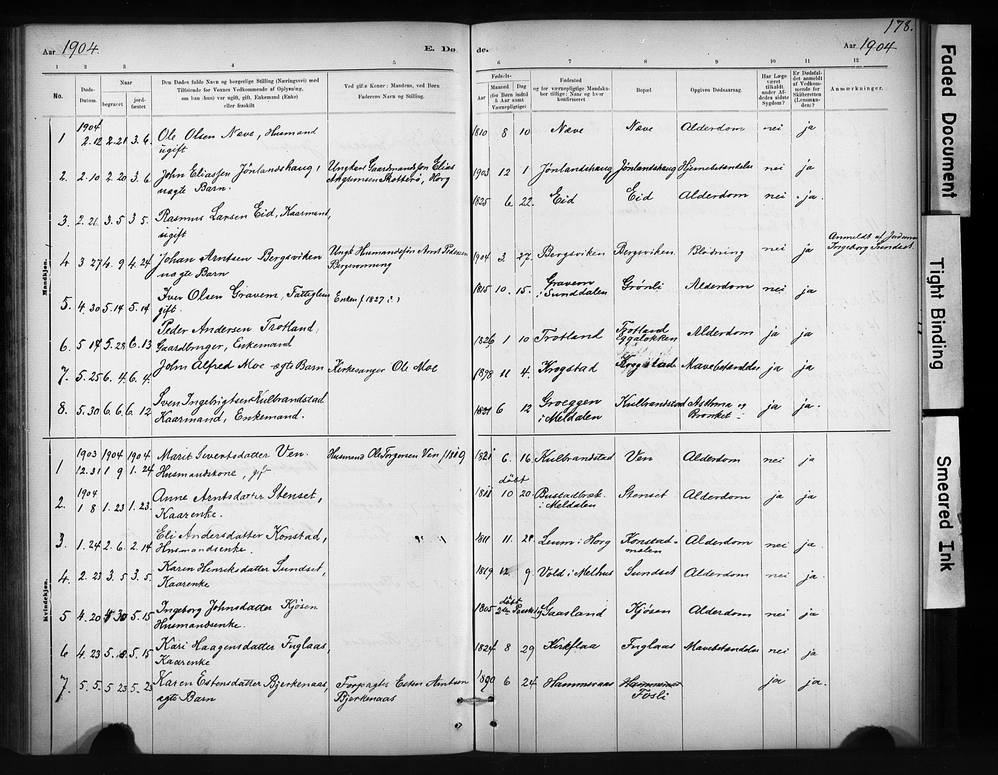 Ministerialprotokoller, klokkerbøker og fødselsregistre - Sør-Trøndelag, AV/SAT-A-1456/694/L1127: Parish register (official) no. 694A01, 1887-1905, p. 178