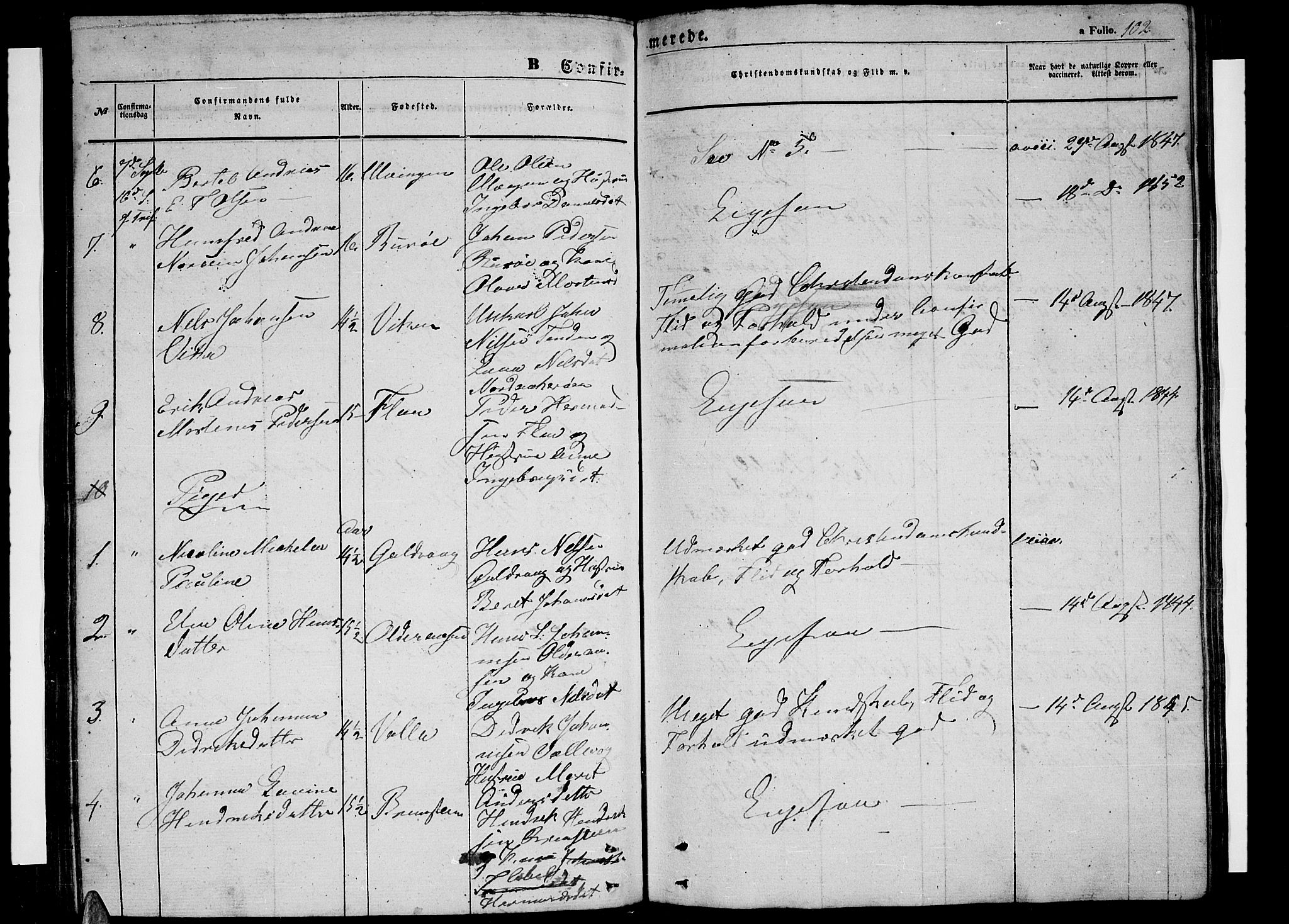 Ministerialprotokoller, klokkerbøker og fødselsregistre - Nordland, AV/SAT-A-1459/816/L0251: Parish register (copy) no. 816C01, 1852-1870, p. 102