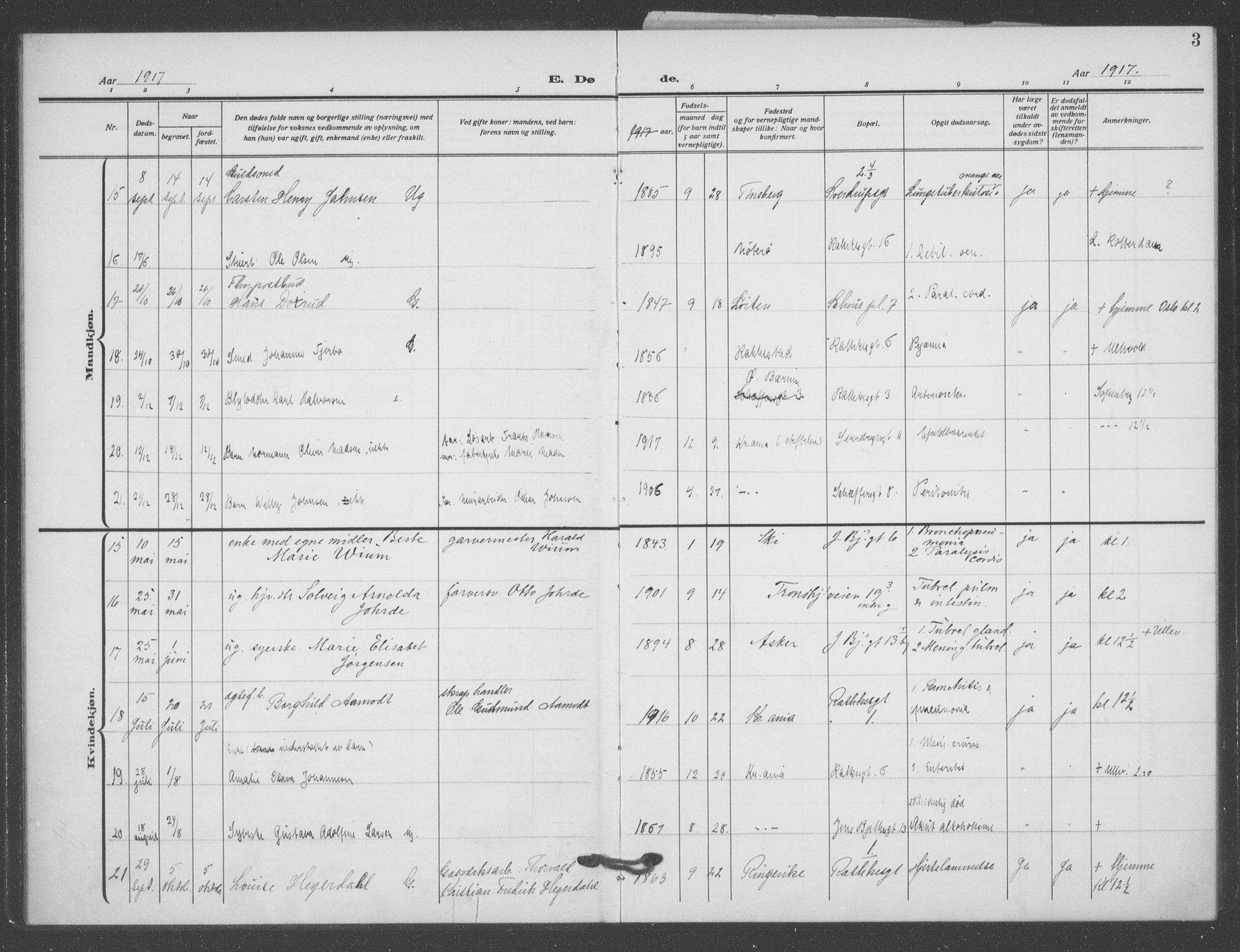 Matteus prestekontor Kirkebøker, AV/SAO-A-10870/F/Fa/L0004: Parish register (official) no. 4, 1917-1938, p. 3