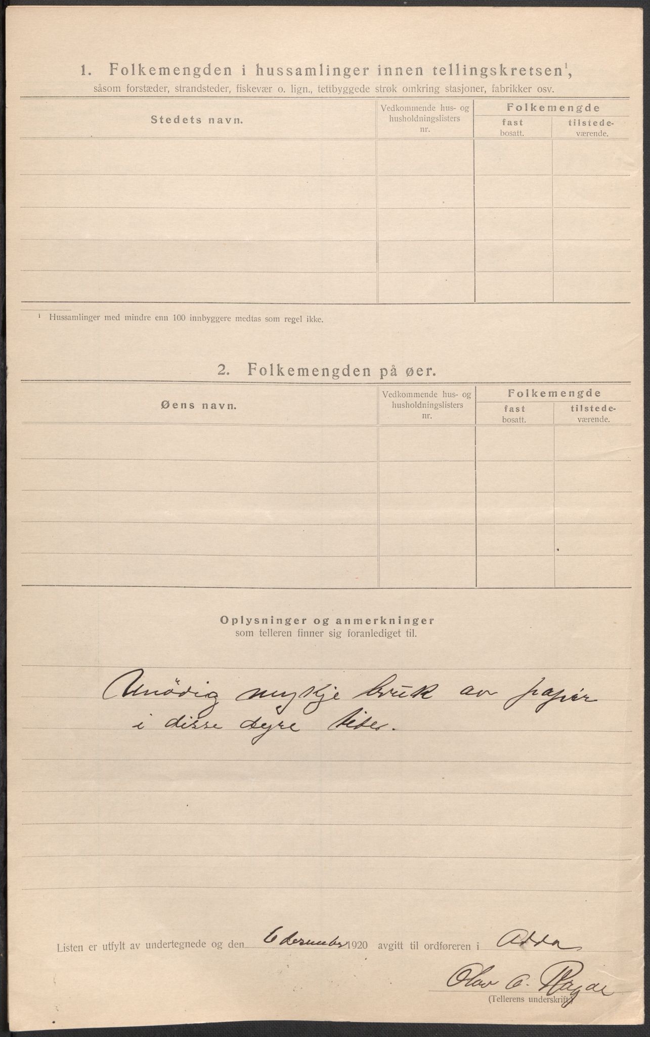 SAB, 1920 census for Odda, 1920, p. 16