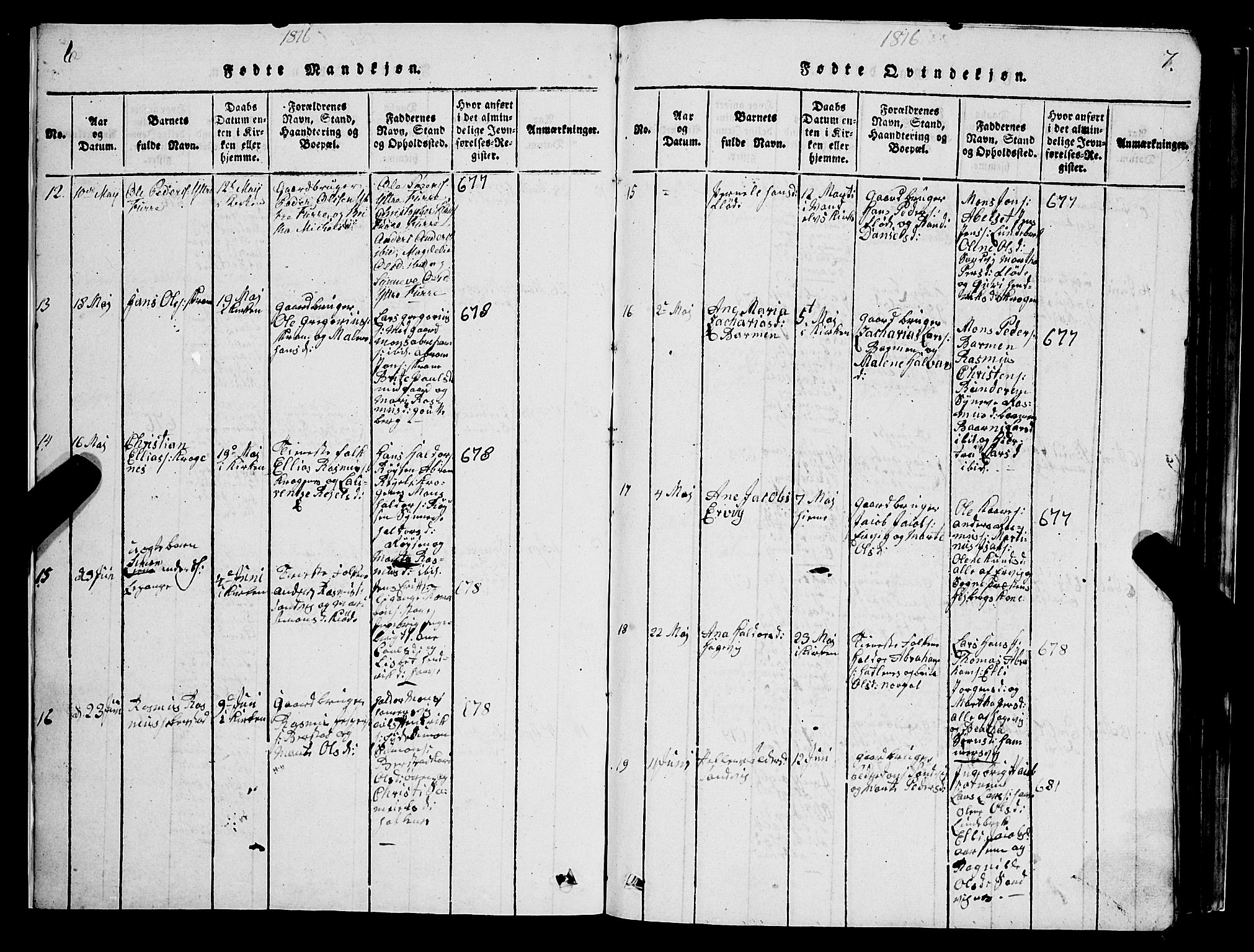 Selje sokneprestembete, AV/SAB-A-99938/H/Ha/Hab/Haba: Parish register (copy) no. A 1, 1816-1828, p. 6-7