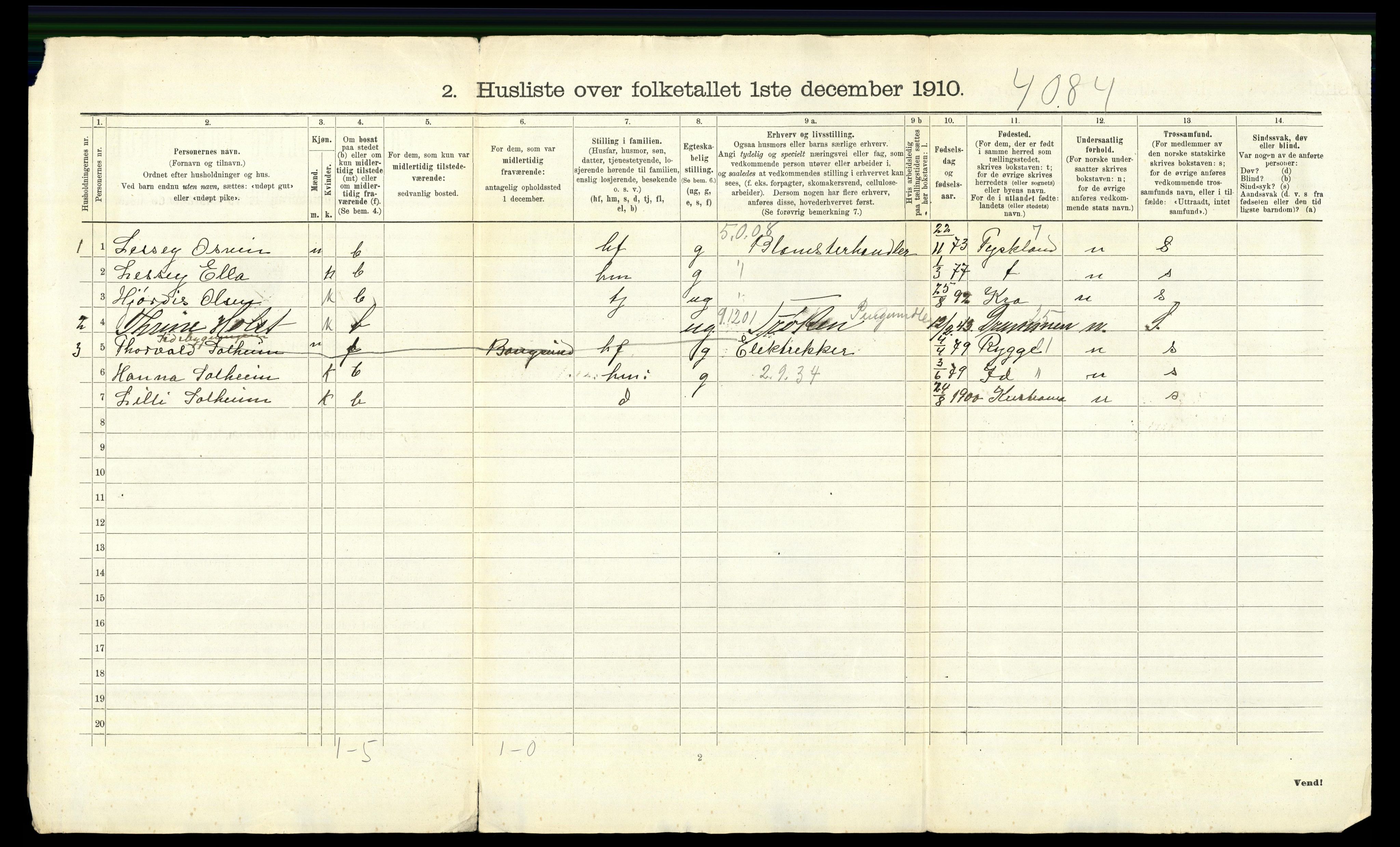 RA, 1910 census for Aker, 1910, p. 4298