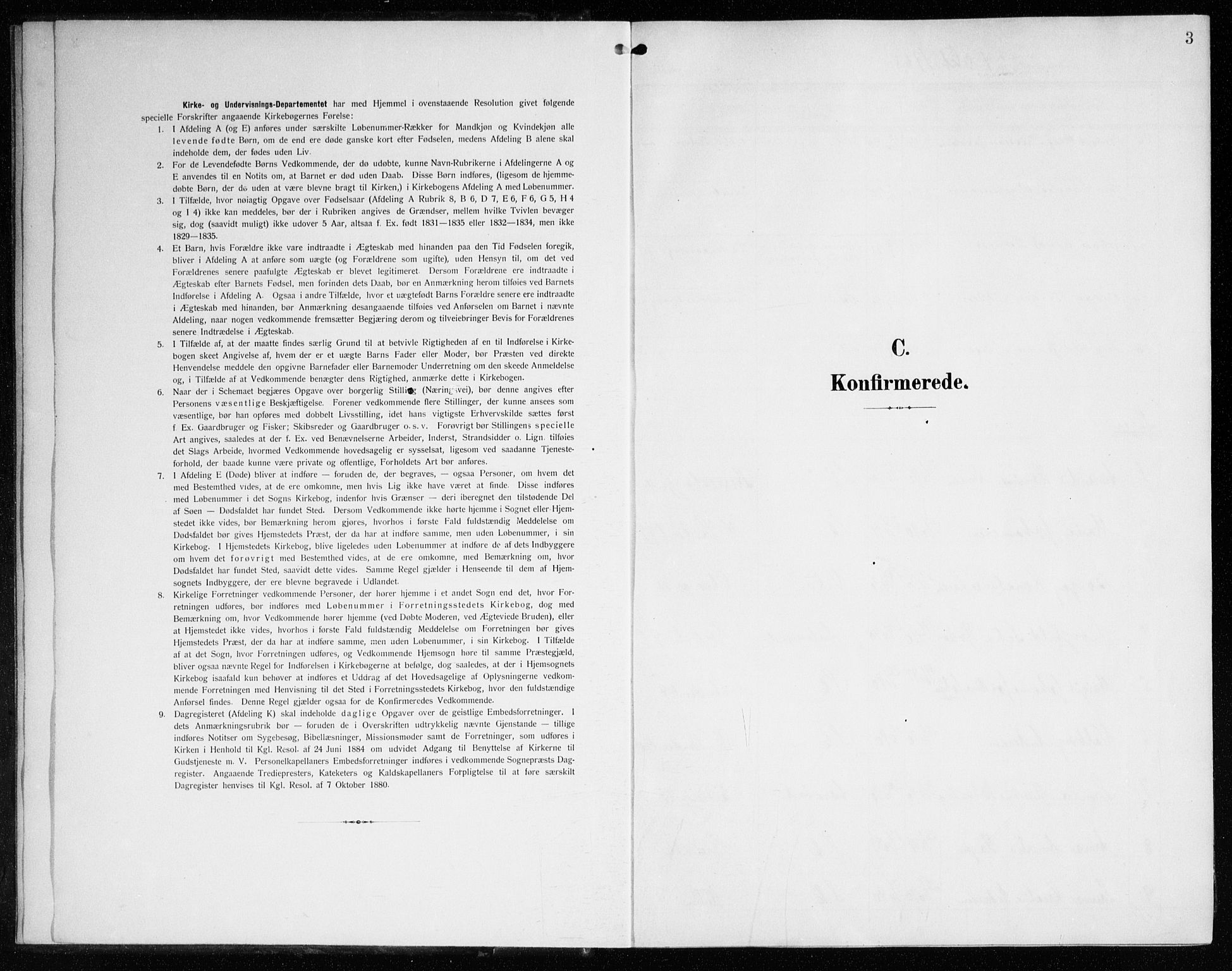 Sandviken Sokneprestembete, SAB/A-77601/H/Ha/L0011: Parish register (official) no. C 2, 1905-1918, p. 3