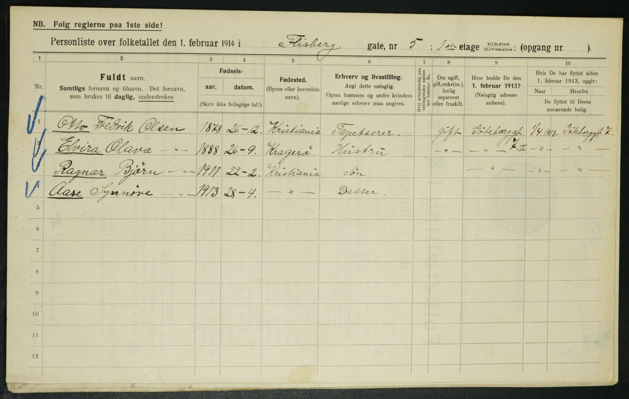 OBA, Municipal Census 1914 for Kristiania, 1914, p. 24782