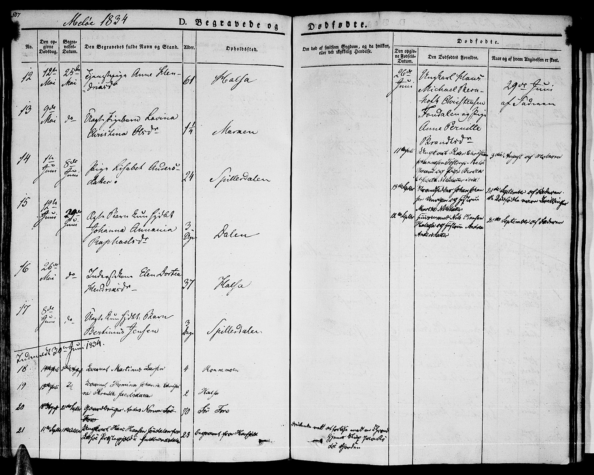 Ministerialprotokoller, klokkerbøker og fødselsregistre - Nordland, AV/SAT-A-1459/841/L0600: Parish register (official) no. 841A07 /2, 1824-1843, p. 507