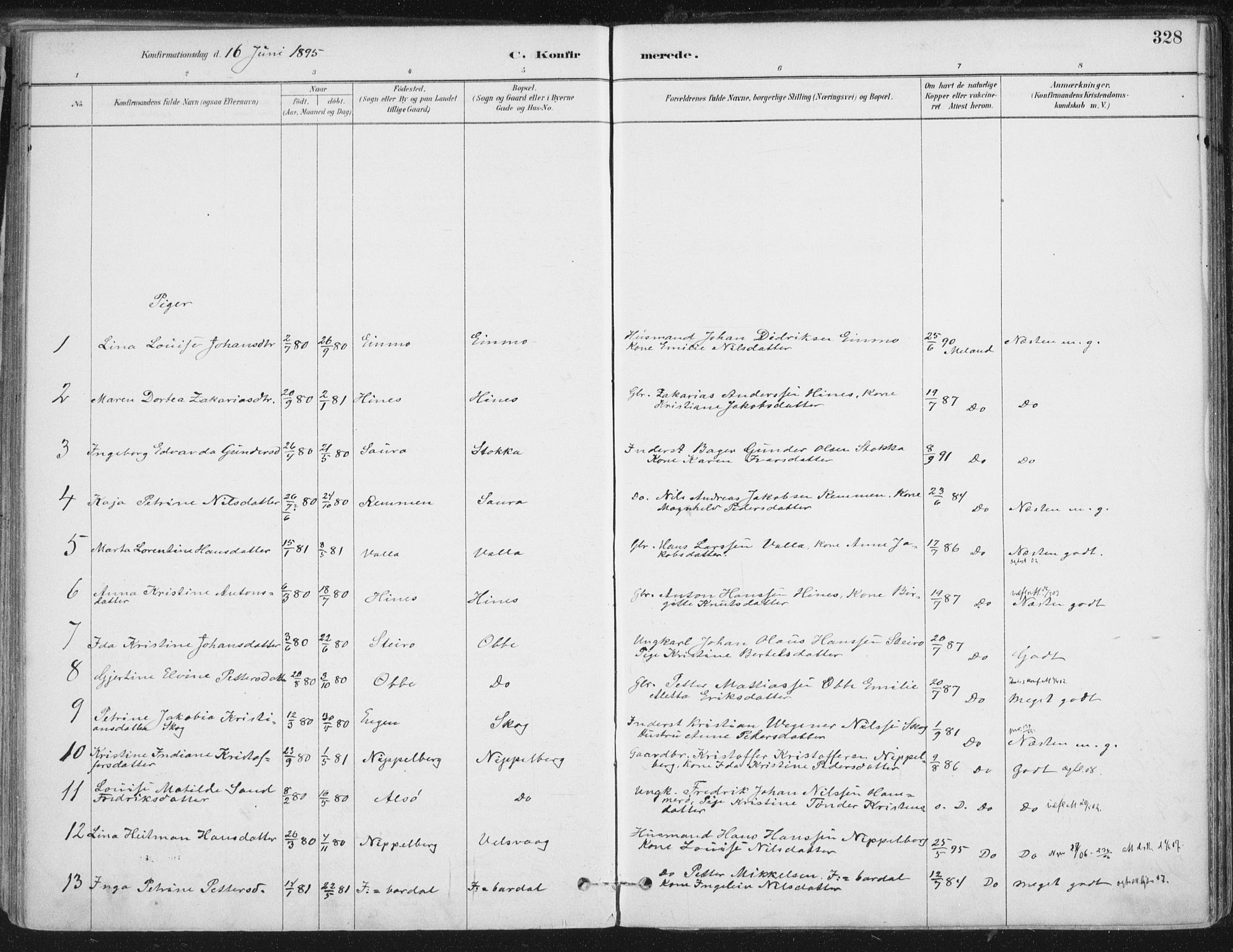 Ministerialprotokoller, klokkerbøker og fødselsregistre - Nordland, AV/SAT-A-1459/838/L0552: Parish register (official) no. 838A10, 1880-1910, p. 328