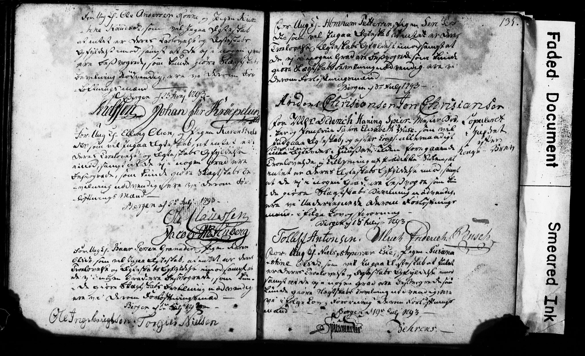 Korskirken sokneprestembete, AV/SAB-A-76101: Best man's statements no. II.5.1, 1776-1816, p. 135