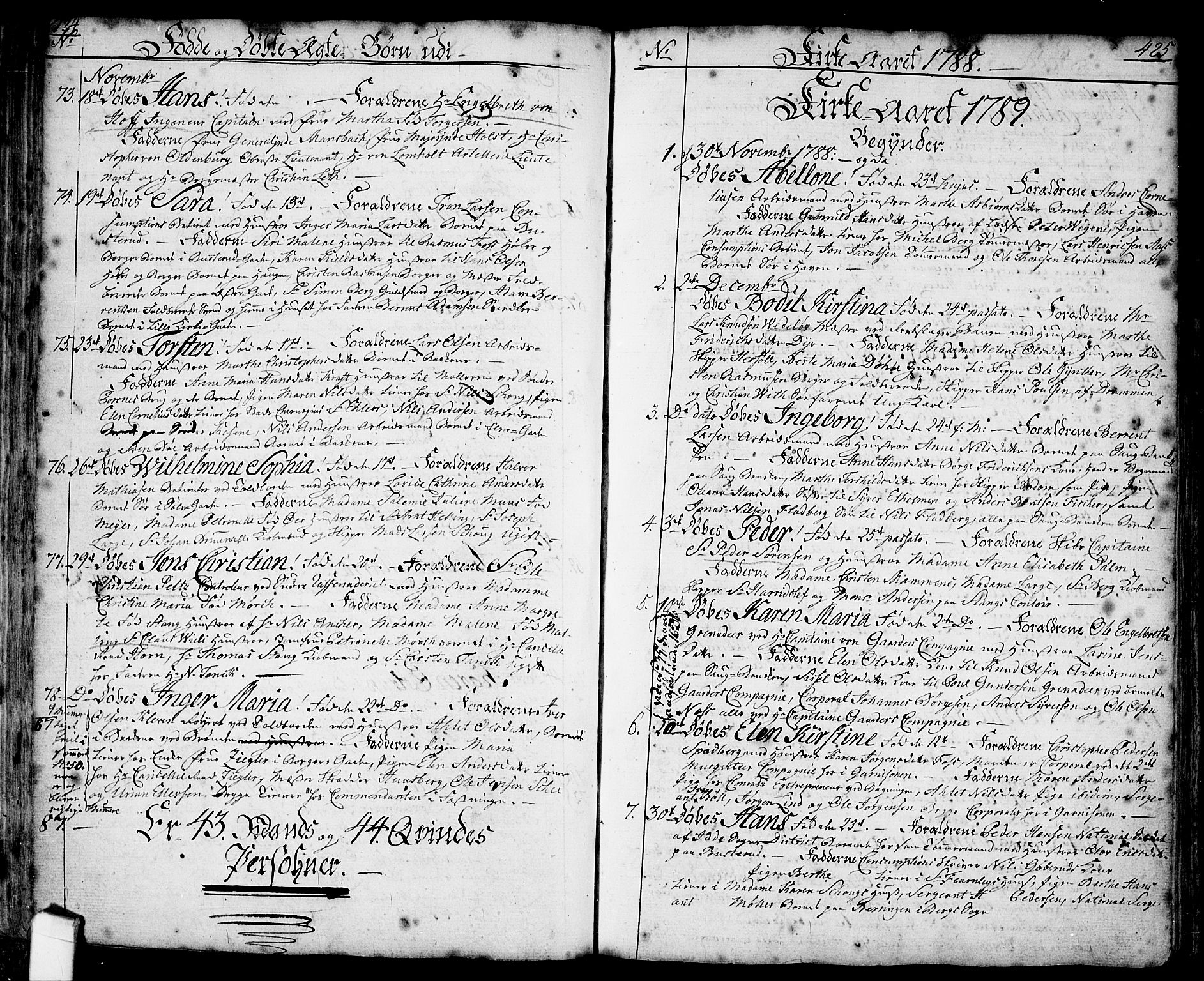Halden prestekontor Kirkebøker, SAO/A-10909/F/Fa/L0001: Parish register (official) no. I 1, 1758-1791, p. 424-425