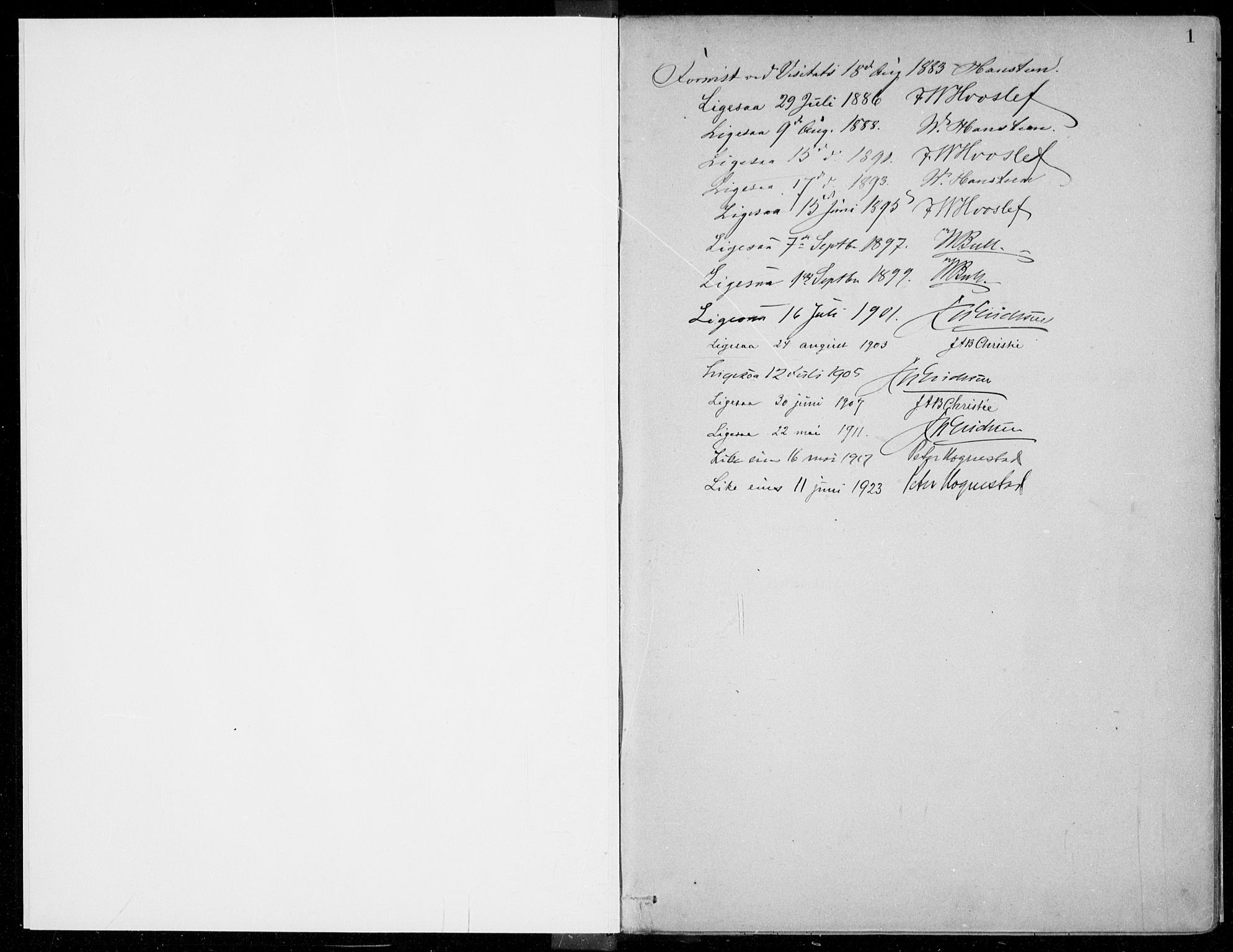 Ullensvang sokneprestembete, SAB/A-78701/H/Haa: Parish register (official) no. B  1, 1882-1918, p. 1