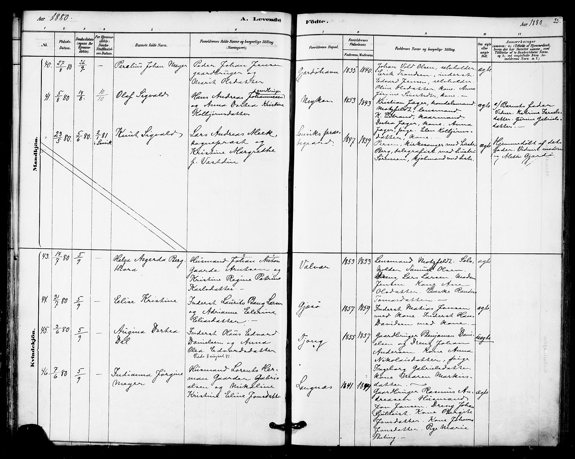 Ministerialprotokoller, klokkerbøker og fødselsregistre - Nordland, AV/SAT-A-1459/841/L0609: Parish register (official) no. 841A12, 1878-1901, p. 25