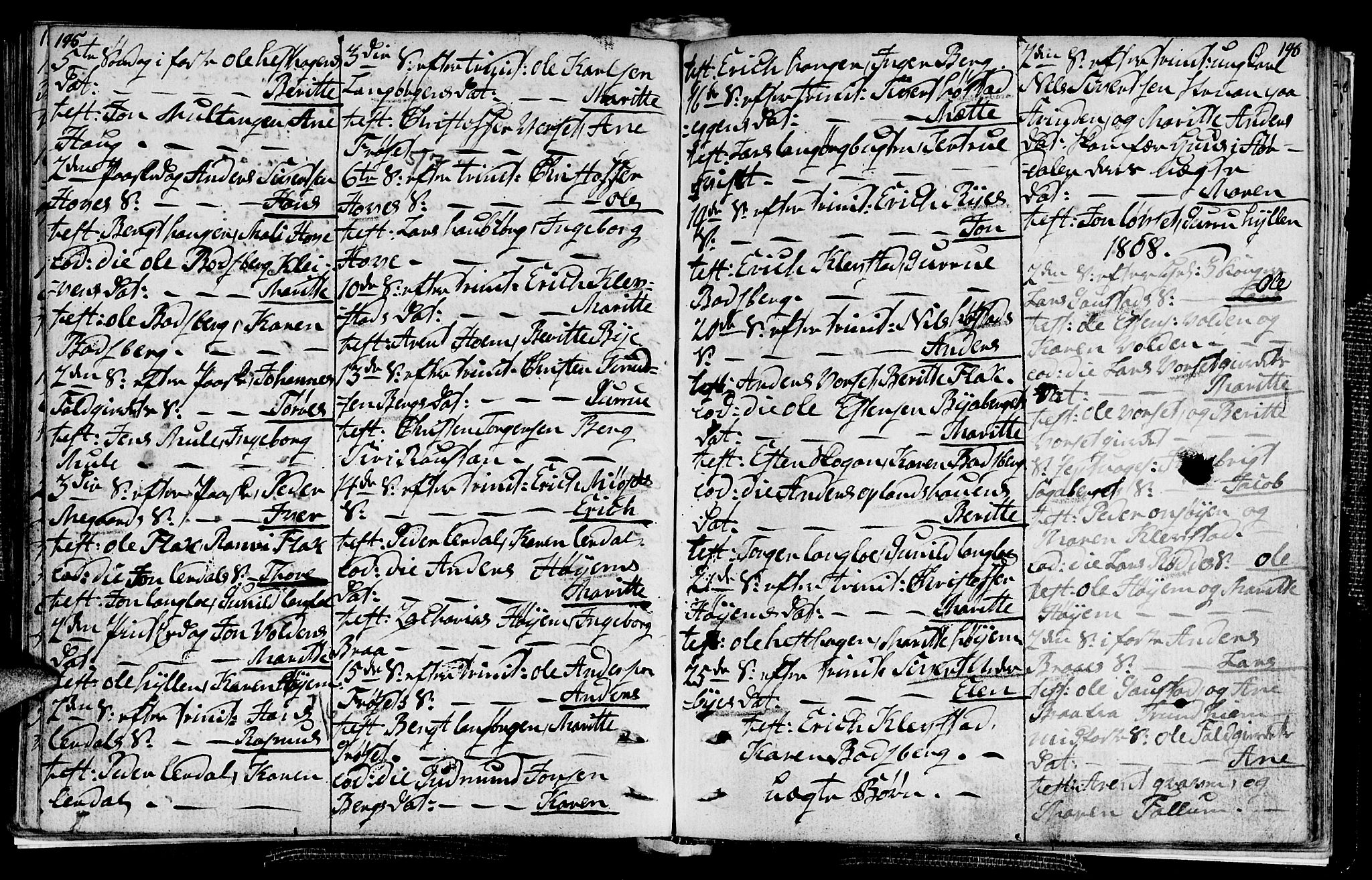 Ministerialprotokoller, klokkerbøker og fødselsregistre - Sør-Trøndelag, SAT/A-1456/612/L0371: Parish register (official) no. 612A05, 1803-1816, p. 145-146