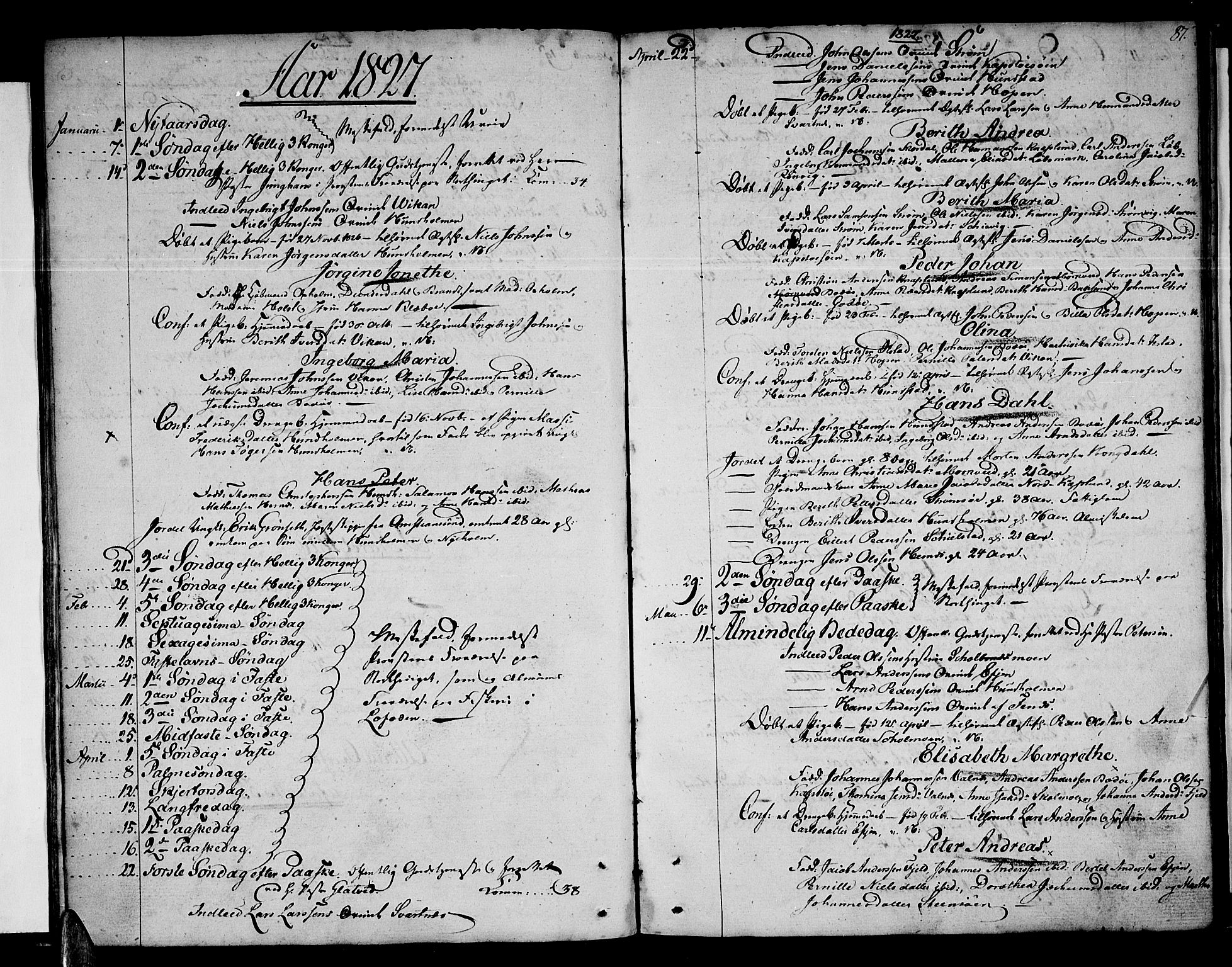 Ministerialprotokoller, klokkerbøker og fødselsregistre - Nordland, SAT/A-1459/801/L0005: Parish register (official) no. 801A05, 1818-1834, p. 87