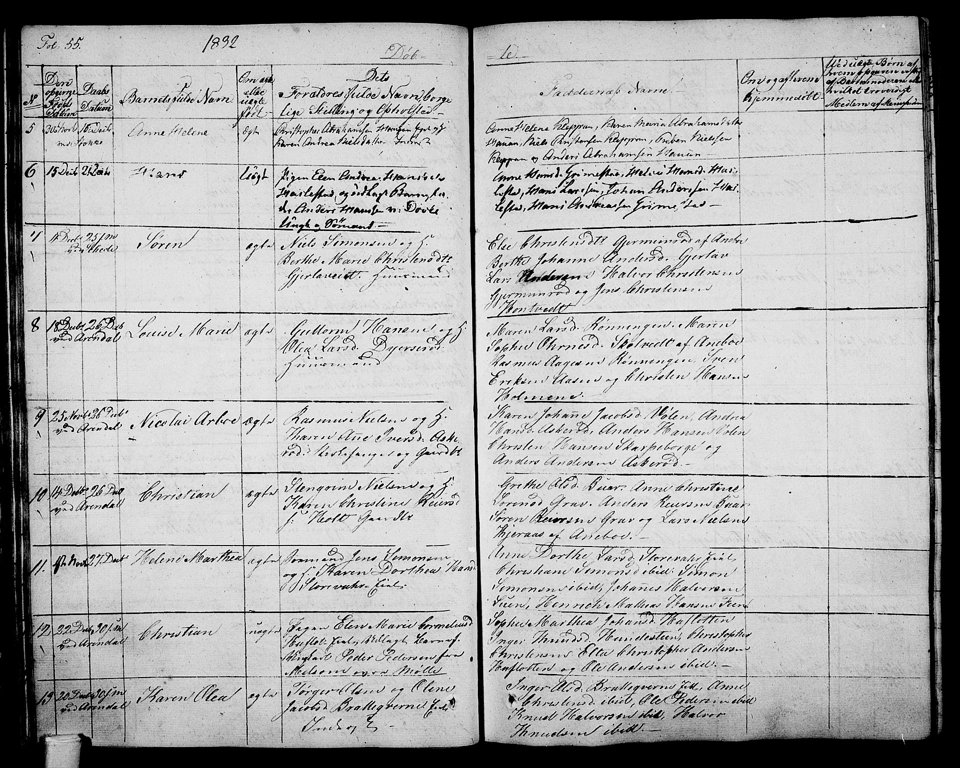 Stokke kirkebøker, SAKO/A-320/F/Fa/L0006: Parish register (official) no. I 6, 1826-1843, p. 55