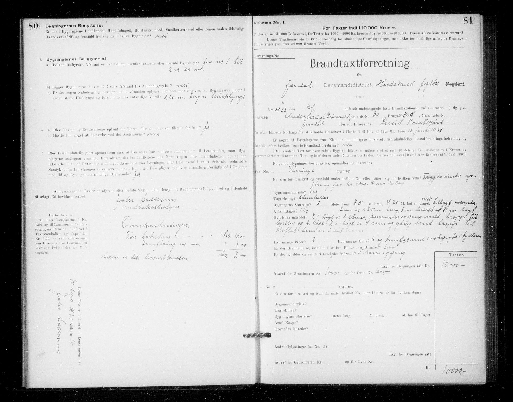 Lensmannen i Jondal, AV/SAB-A-33101/0012/L0005: Branntakstprotokoll, skjematakst, 1894-1951, p. 80-81