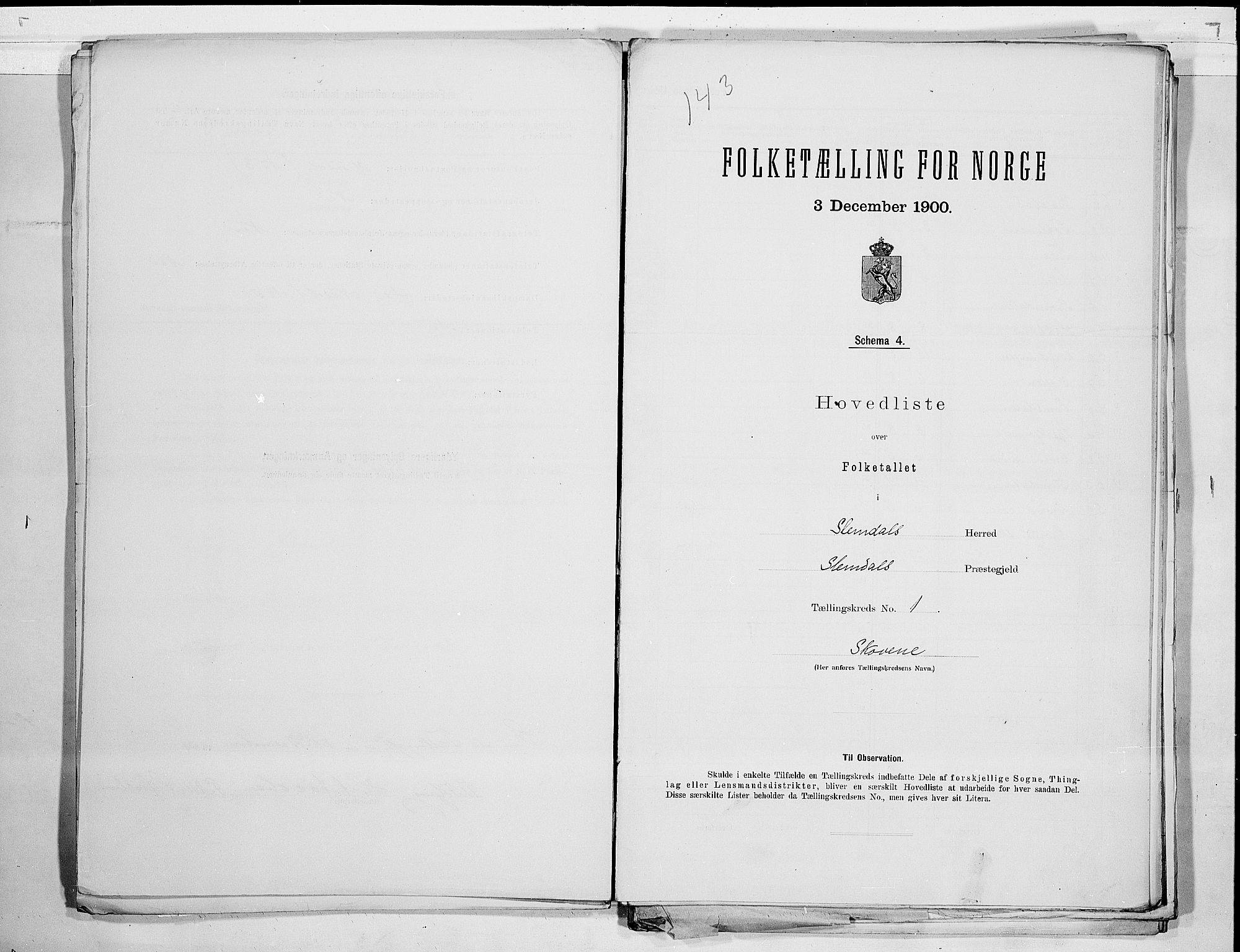 SAKO, 1900 census for Slemdal, 1900, p. 4