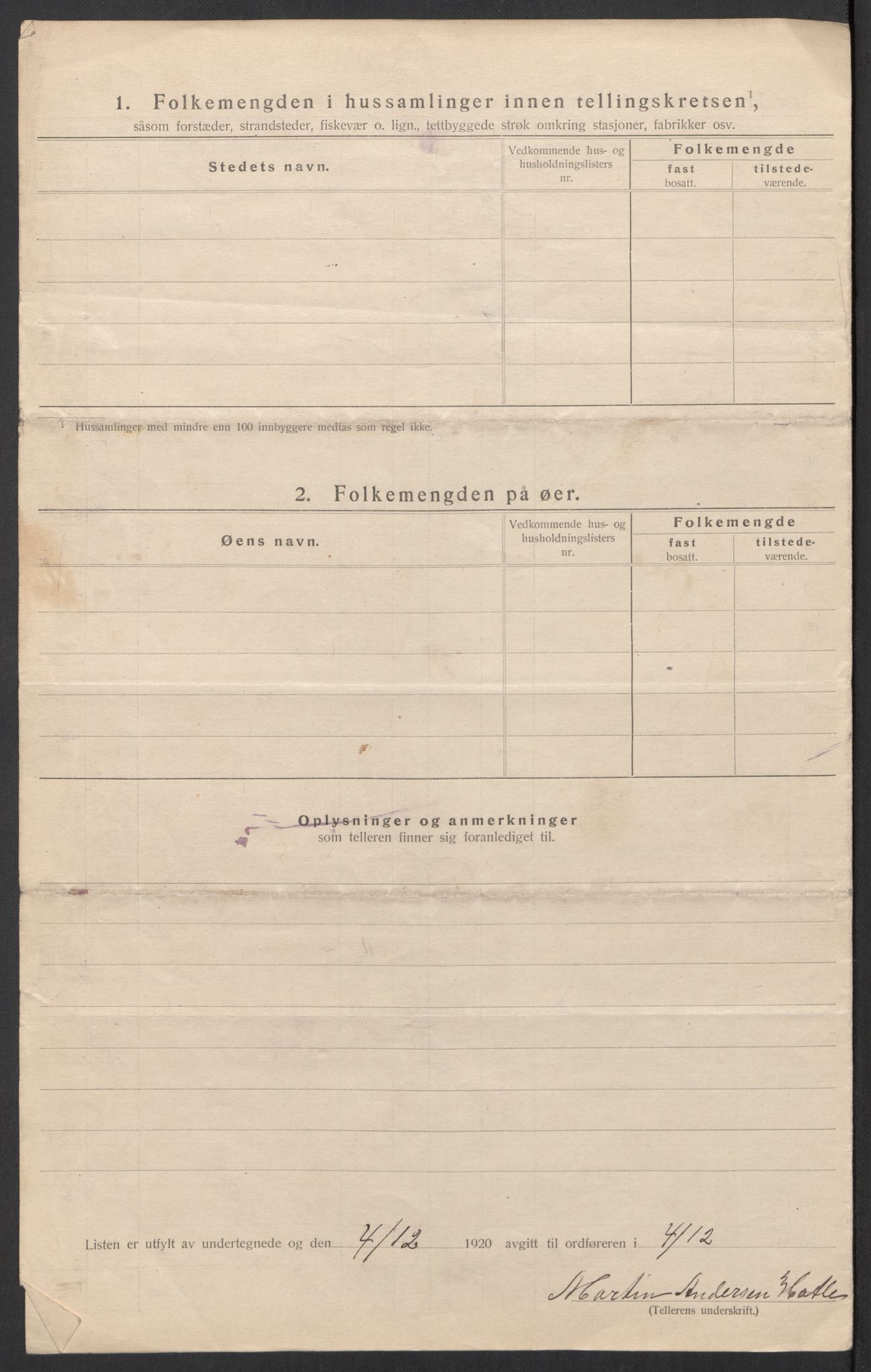 SAT, 1920 census for Fræna, 1920, p. 20